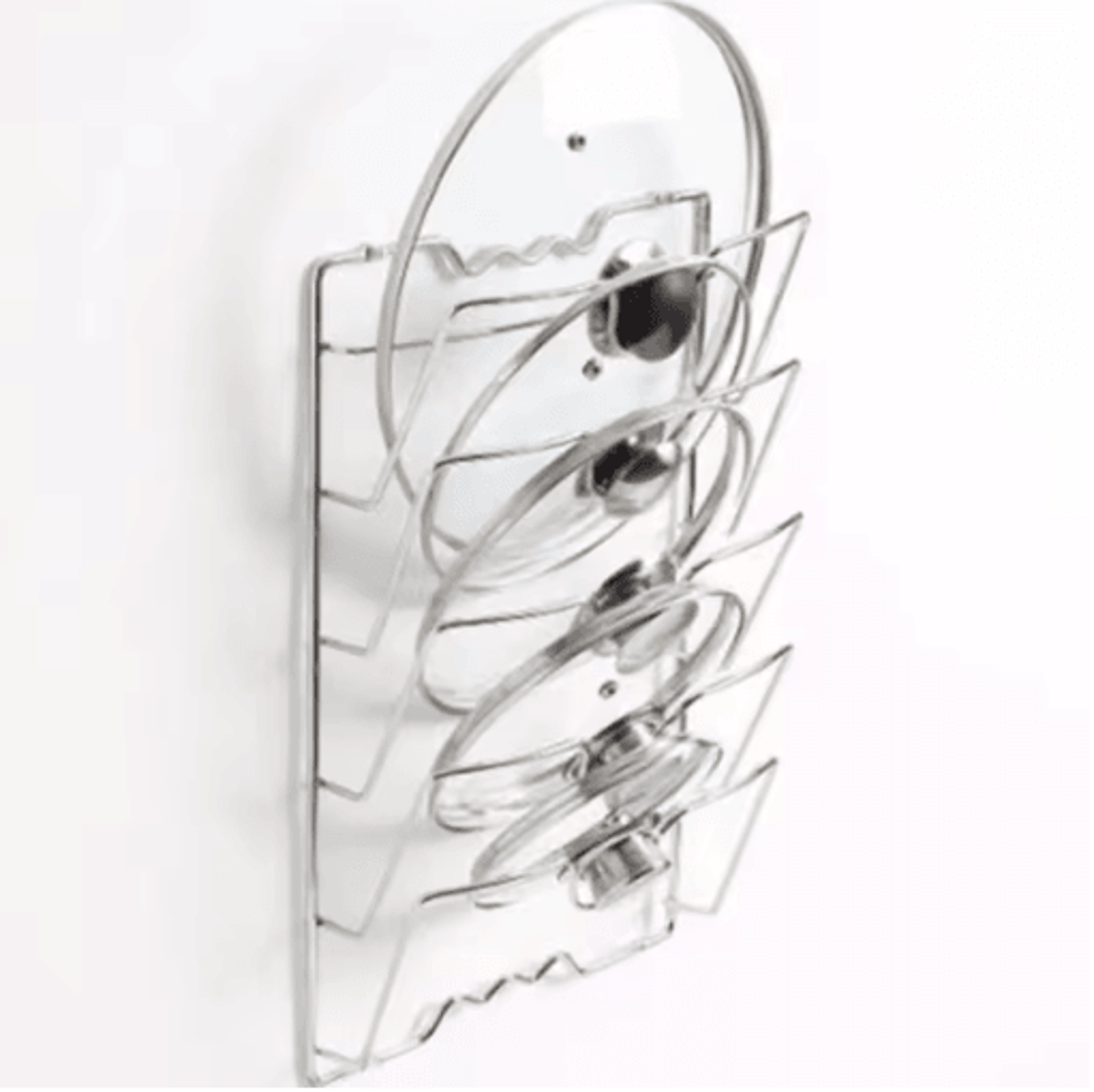 Wall Mounted 5 Tier Pot Lid Organizer Rust Proof Metal Kitchen Storage Rack 1