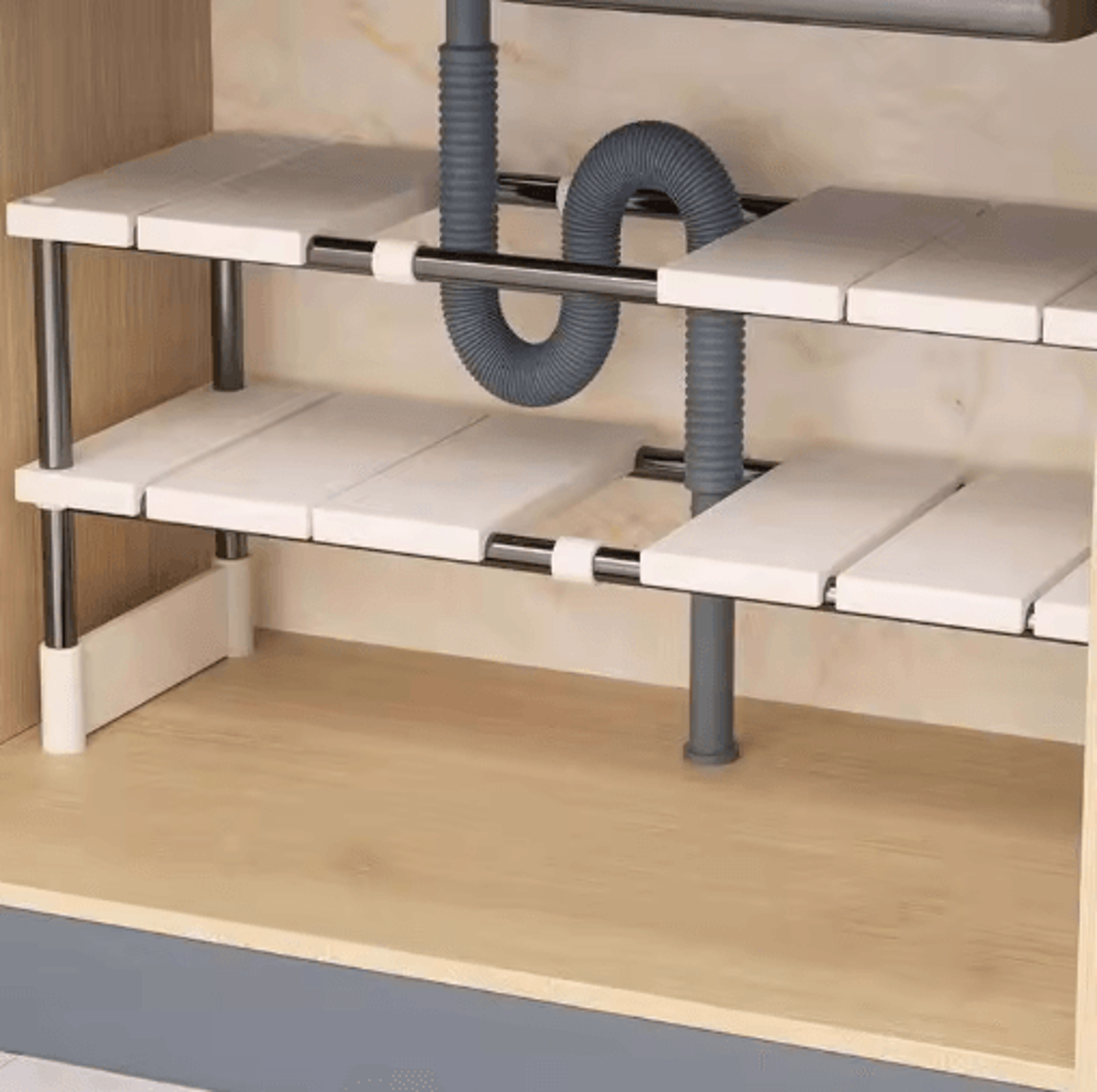 Stackable Telescopic Closet Organizer Adjustable Layered Wardrobe Storage Rack 6