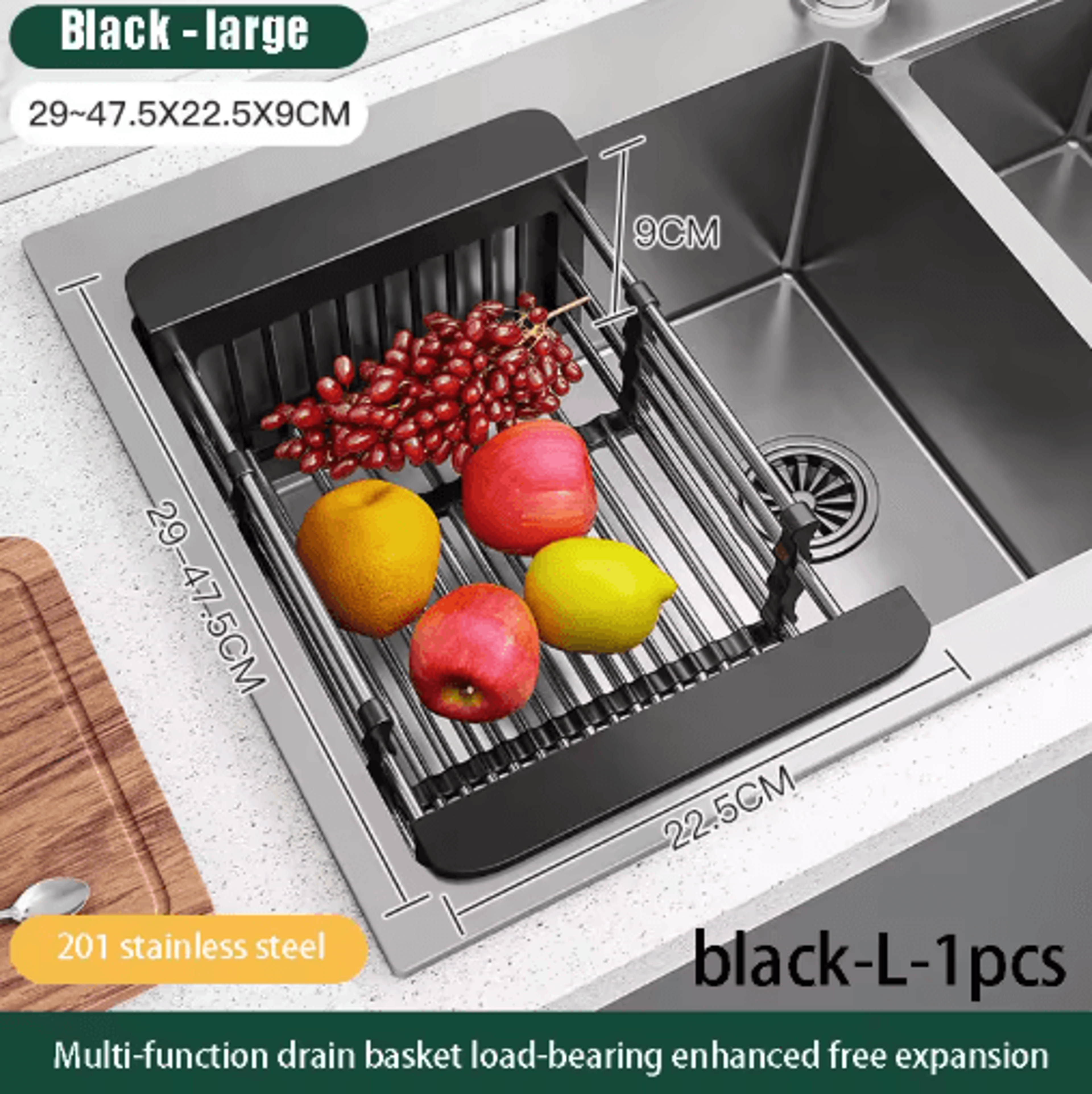 Expandable Sink Dish Drying Rack Adjustable Kitchen Drainboard Organizer Shelf 2