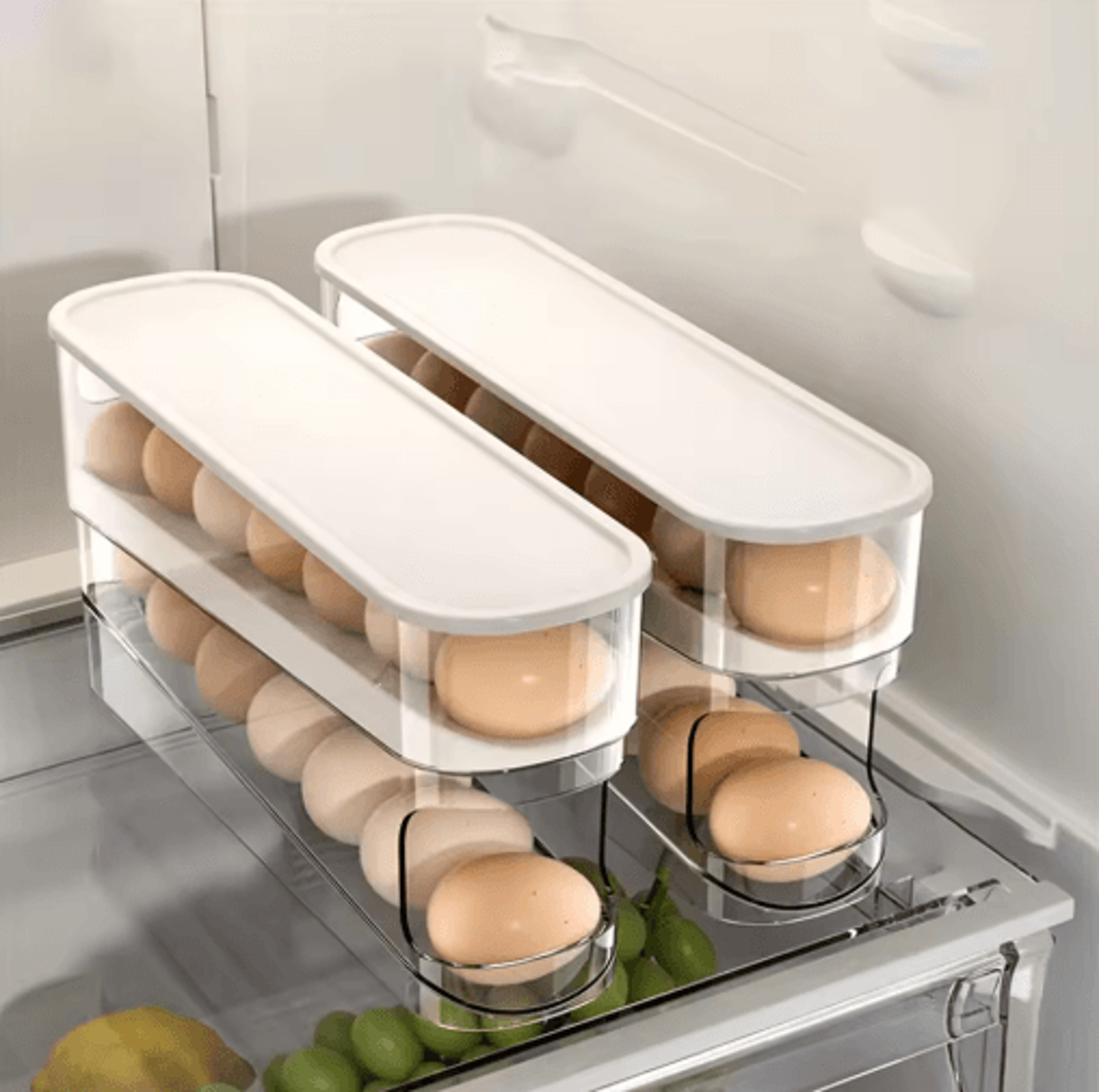 Automatic Rolling Egg Dispenser Slide Type Refrigerator  Countertop Egg Holder 3