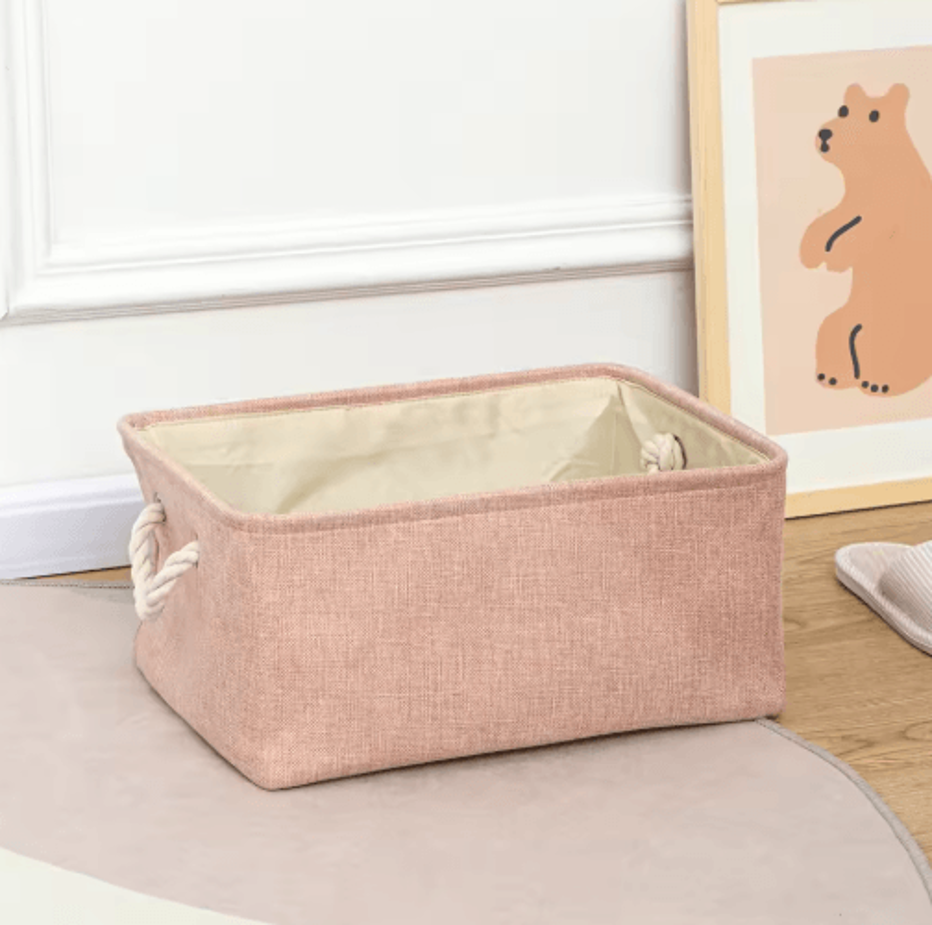 Foldable Linen Storage Basket For Closet Office And Bedroom Organization 5