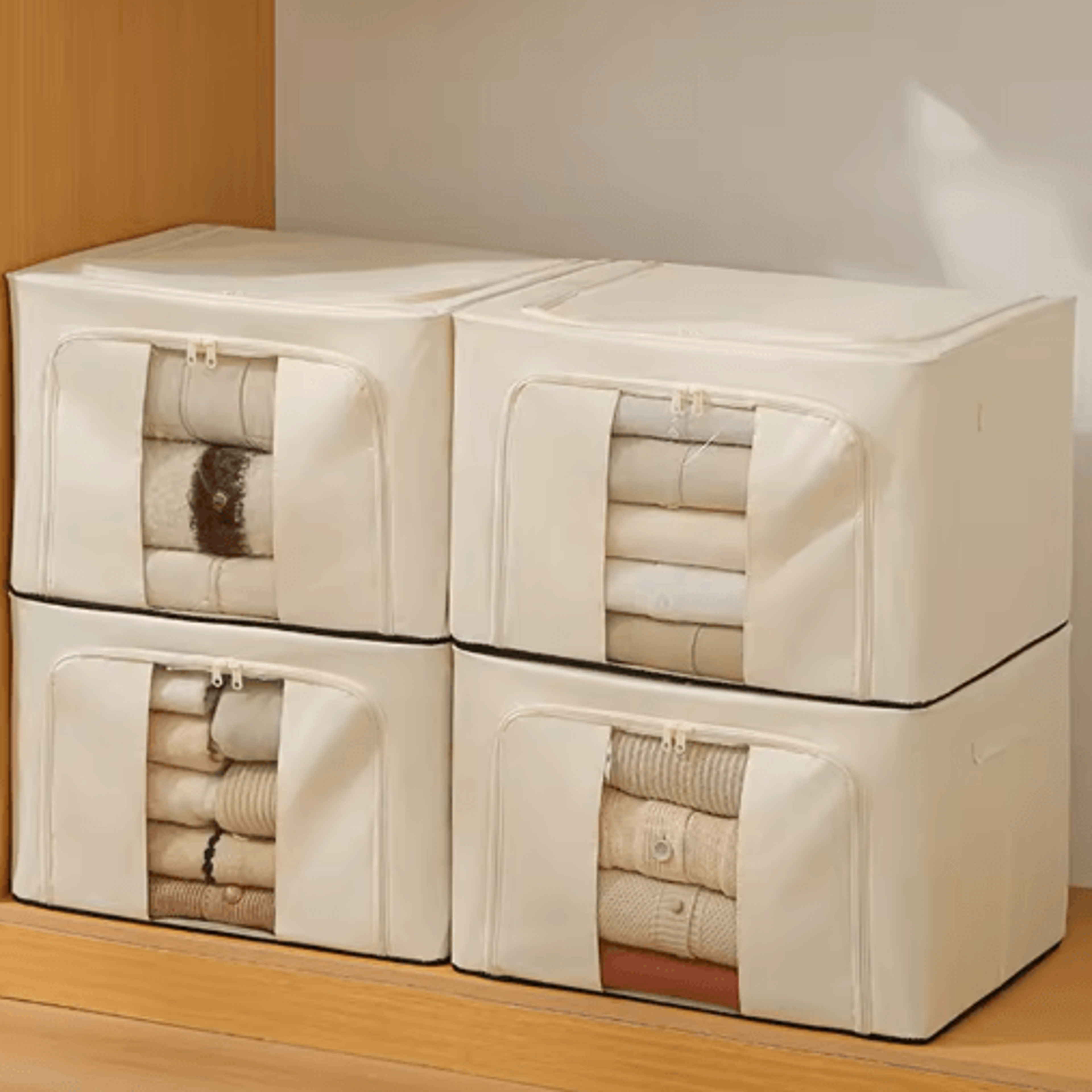 Foldable Large Capacity Clothing Storage Box With Visible Window 3