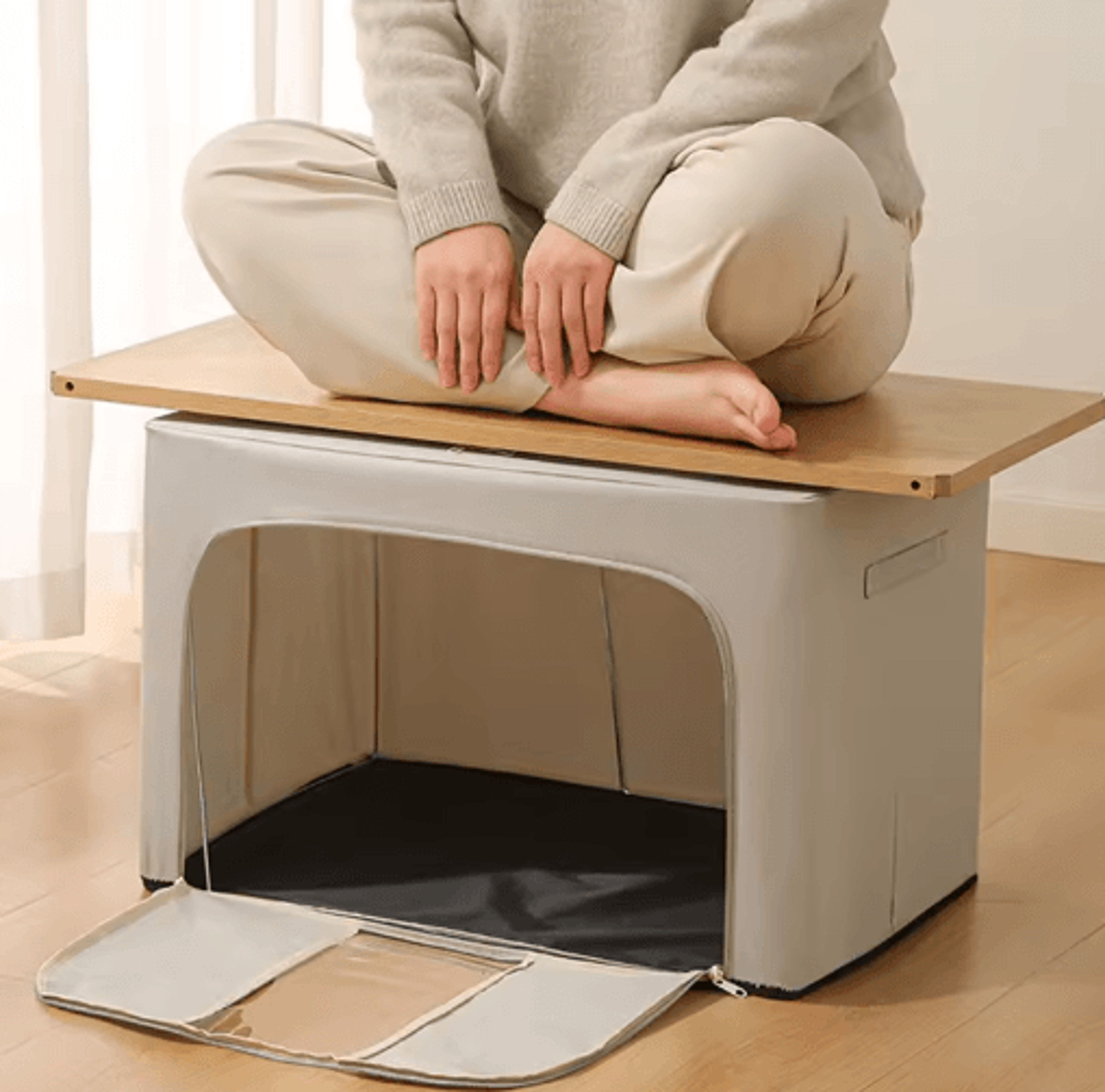 Foldable Large Capacity Clothing Storage Box With Visible Window 5
