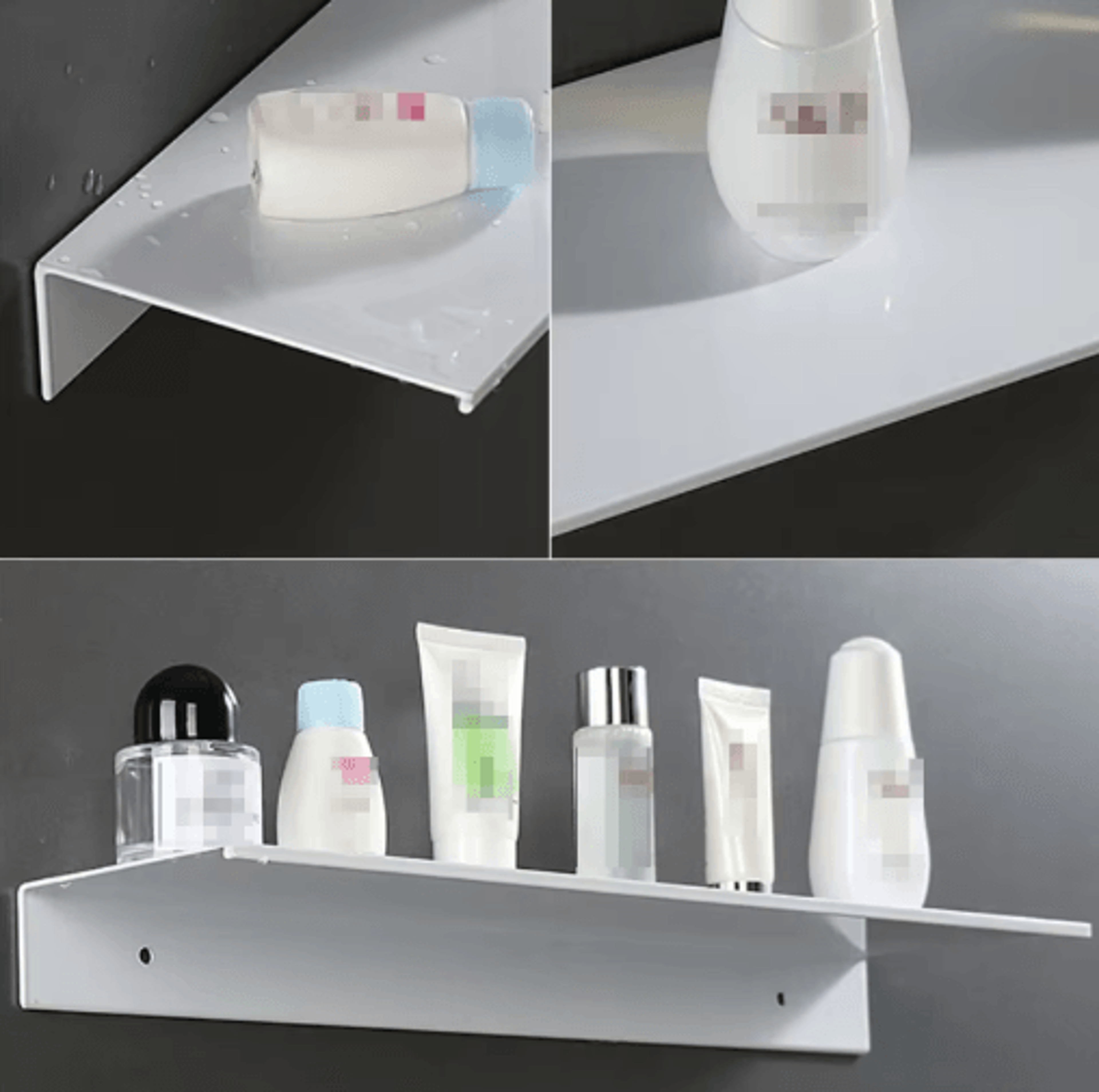 NoDrilling White Wall Shower  Kitchen Storage Rack 19