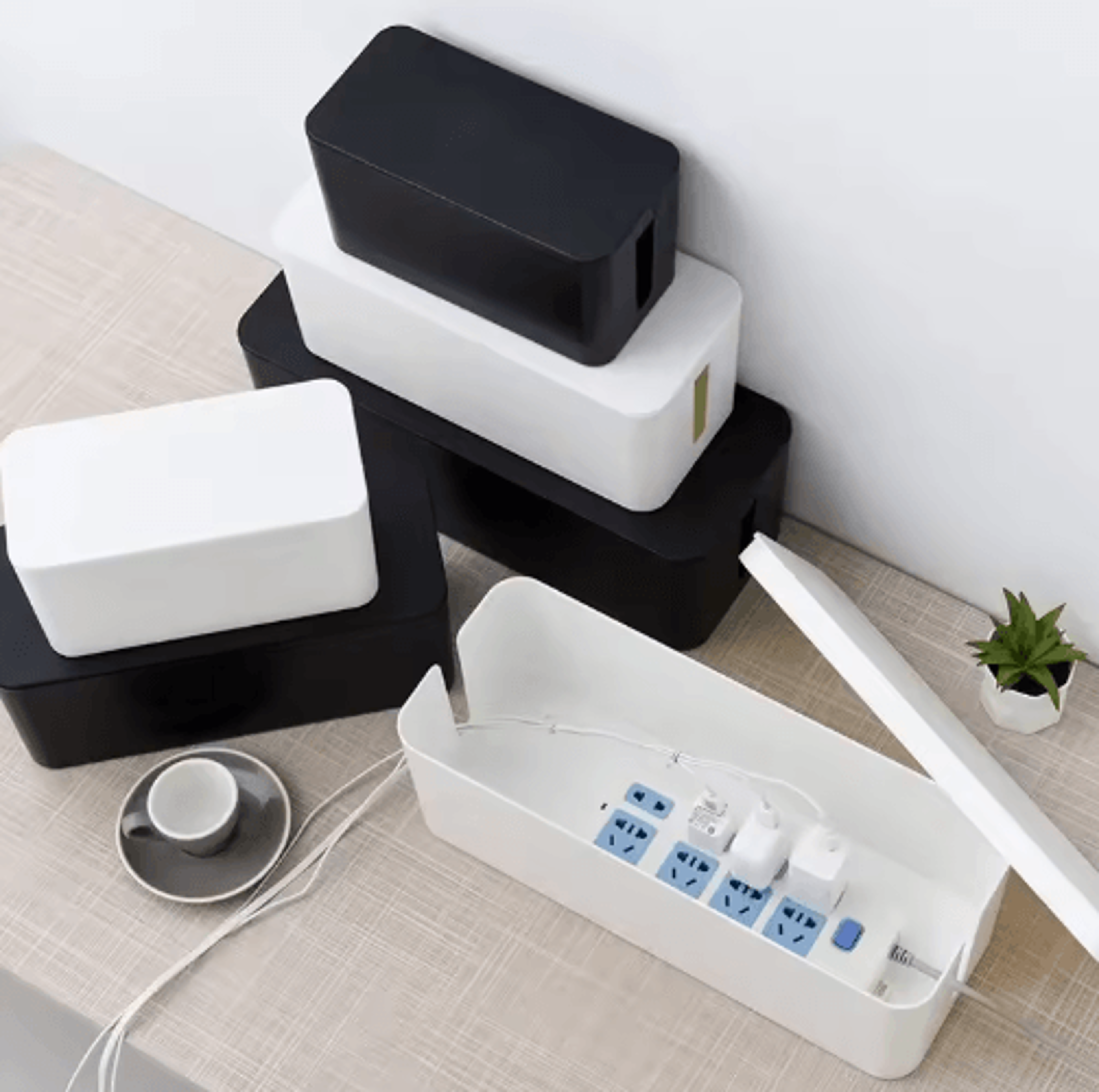 Cable Management Box For Power Strip And Charger Wire Organization 9