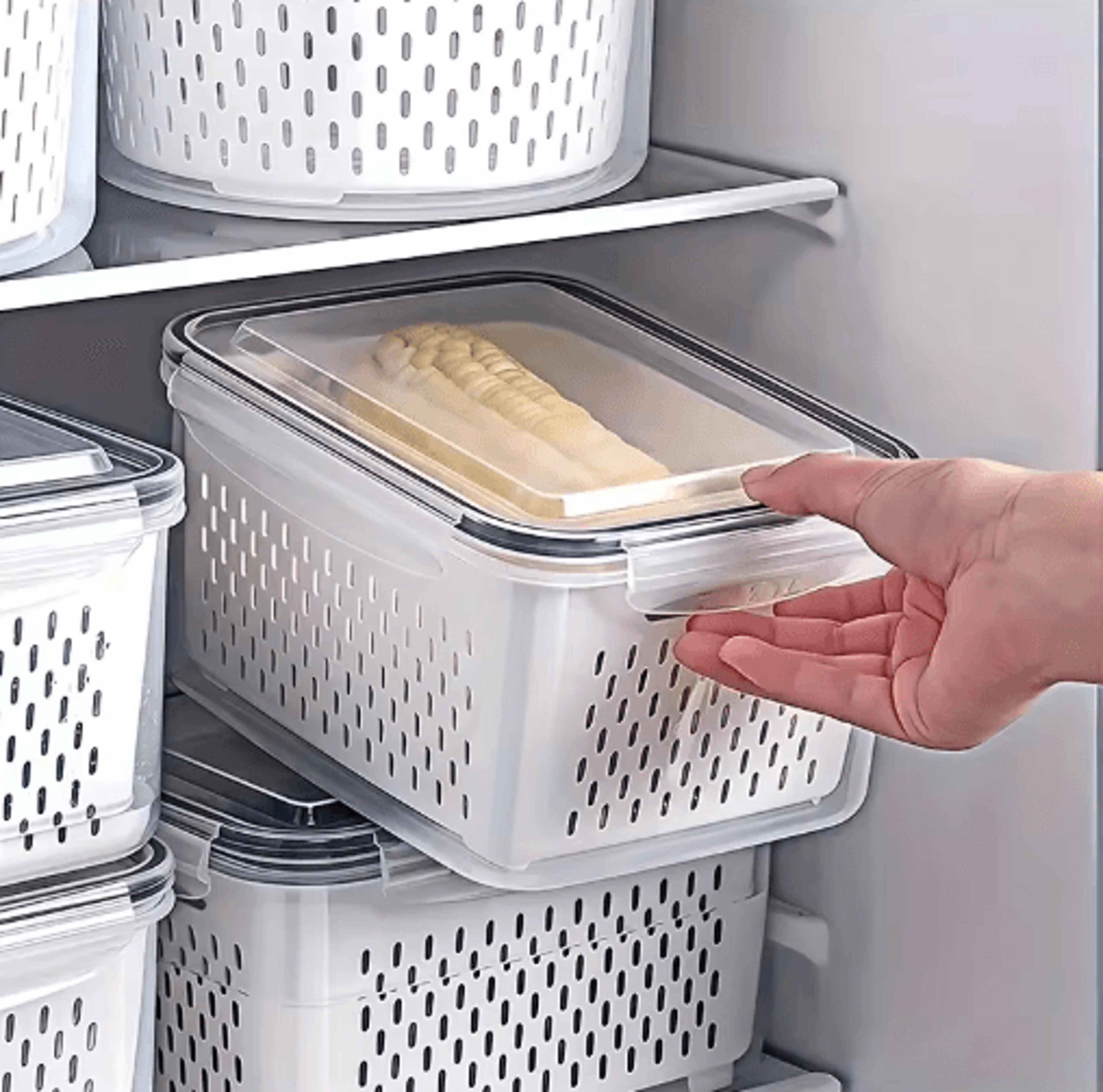 9 Piece Leak Proof Food Storage Container Set With Drain Baskets And Lids 6