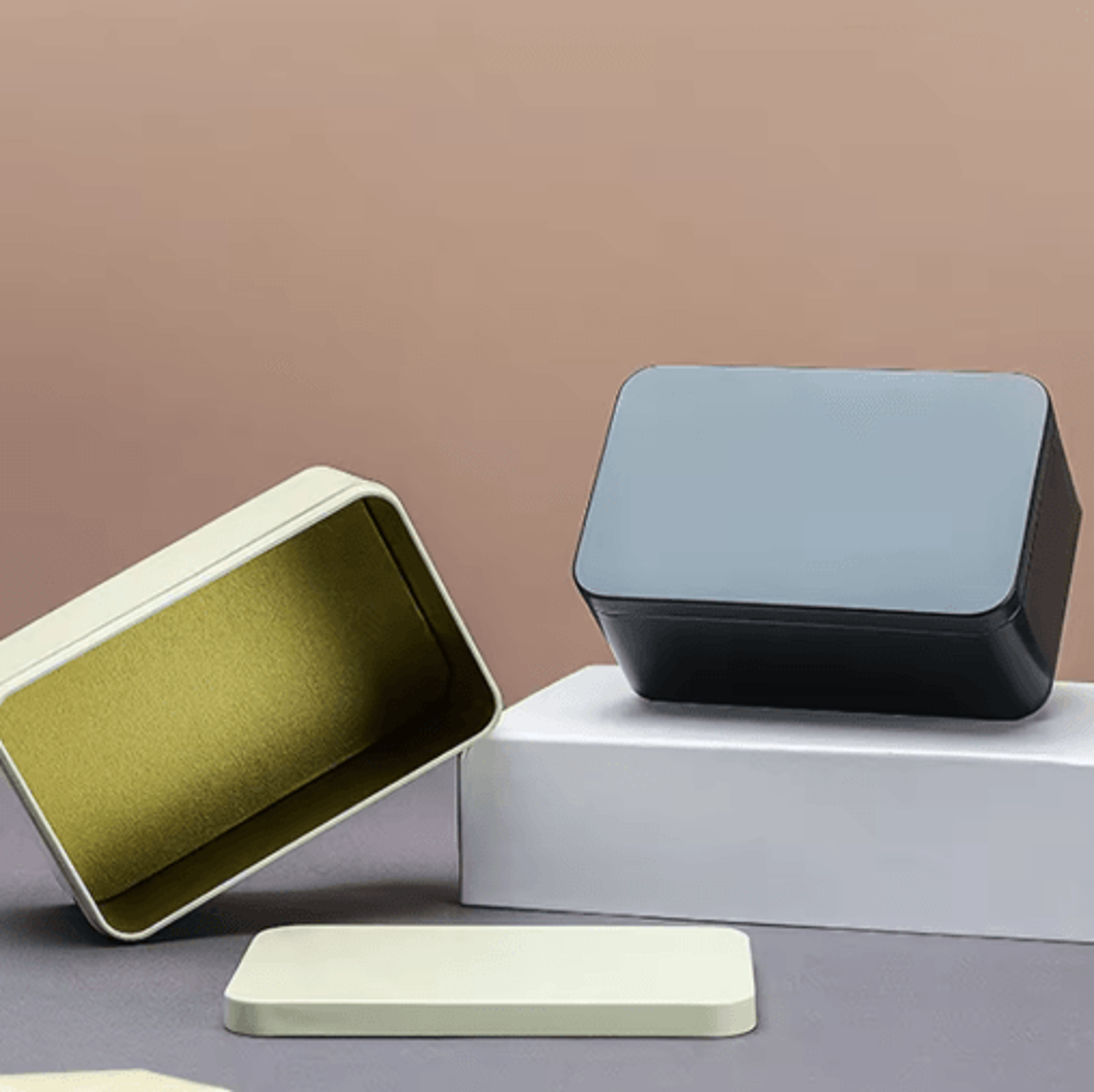 Exquisite Square Metal Tea Storage Tin With Easy Open Lid 7