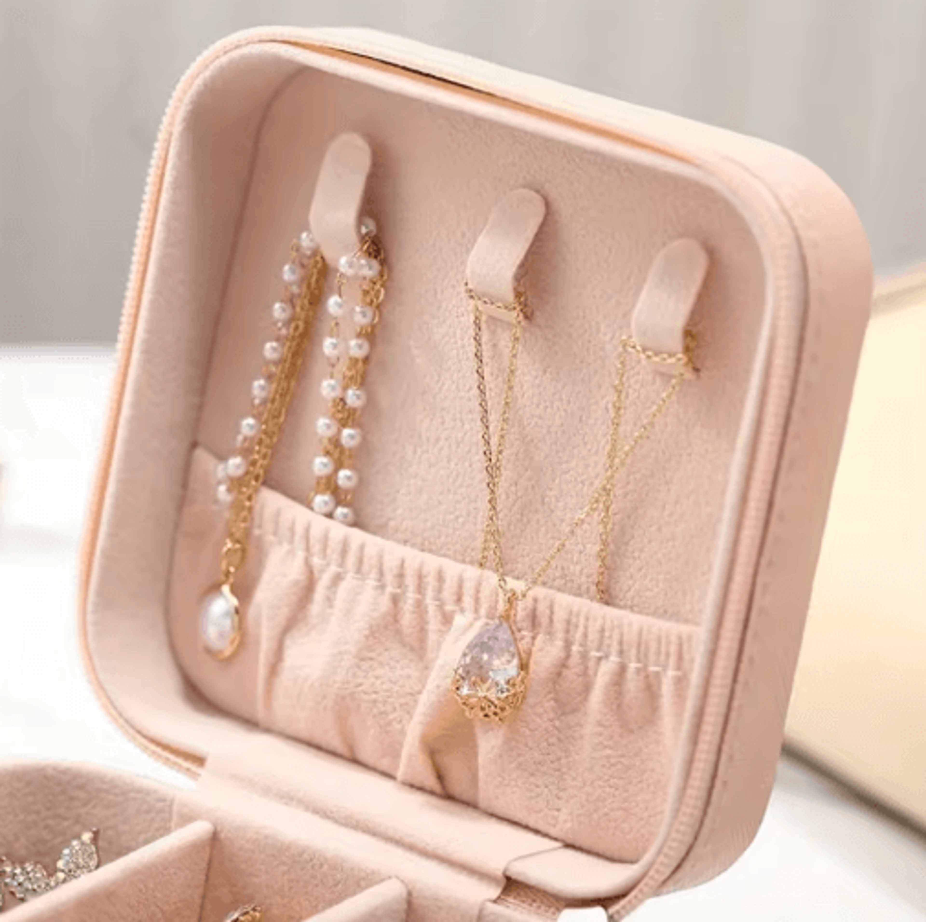 6 Piece Mini Jewelry Box Set In Pink Synthetic Leather For Travel And Daily Storage 4