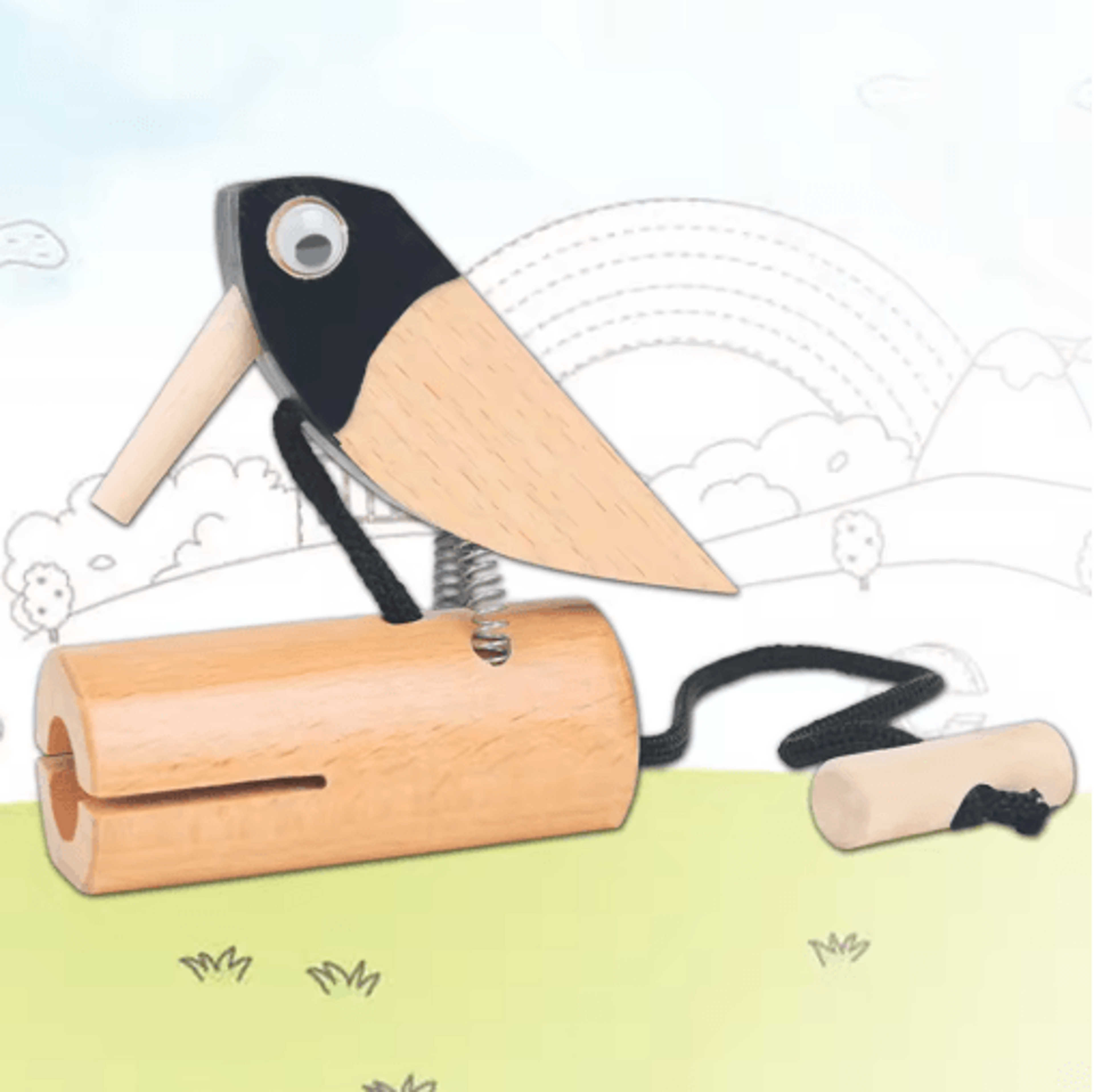 orff woodpecker sound effect toy montessori early learning musical instrument