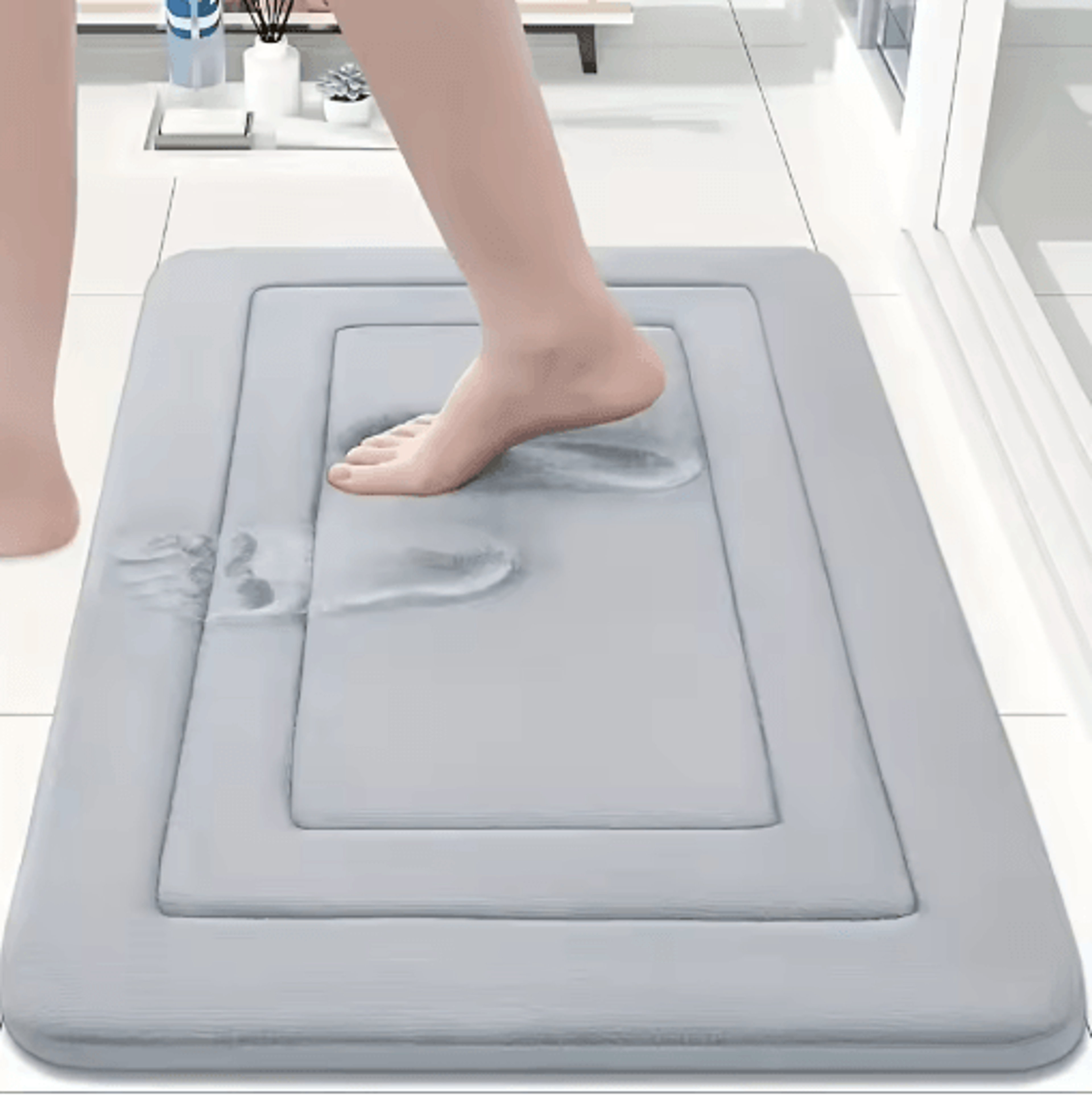 ComfortBloom Memory Foam Bath Mat  Absorbent Floral NonSlip Kitchen  Bathroom Rug 3