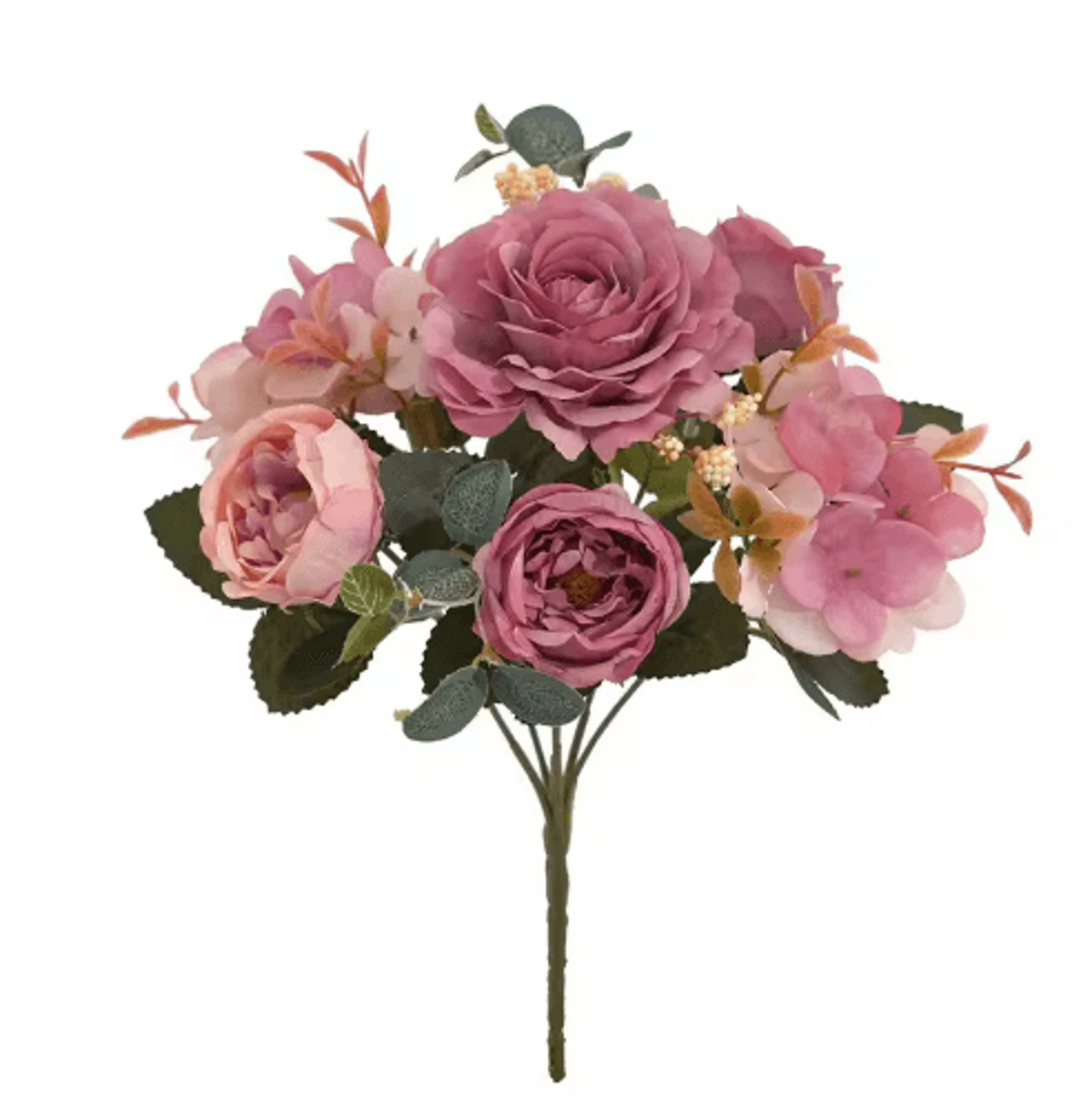 VintageBloom Silk Rose Bouquet  Retro Peony  Hydrangea Artificial Bridal Flower Arrangement 1