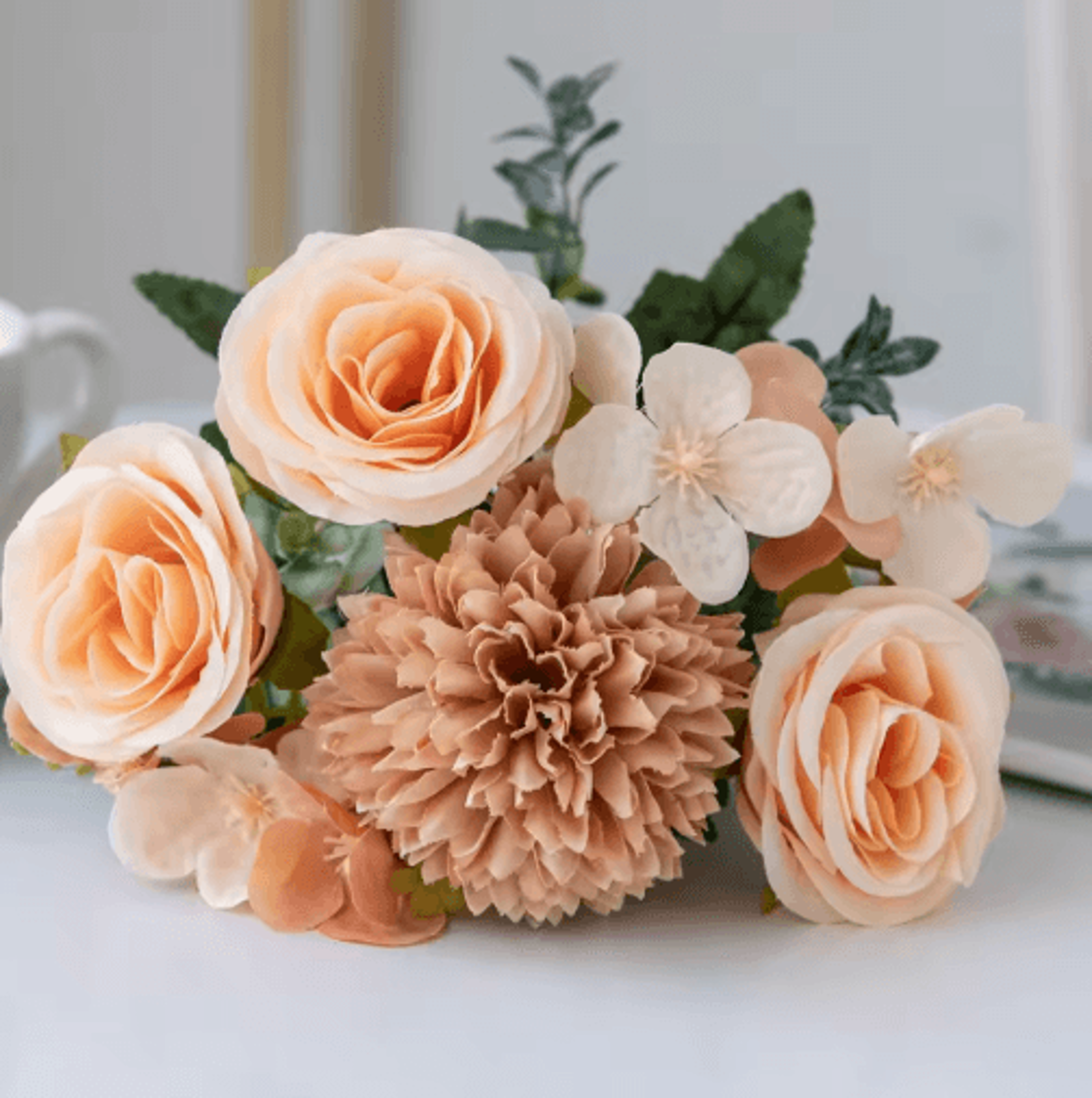 VintageBloom Silk Rose Bouquet  Retro Peony  Hydrangea Artificial Bridal Flower Arrangement 2