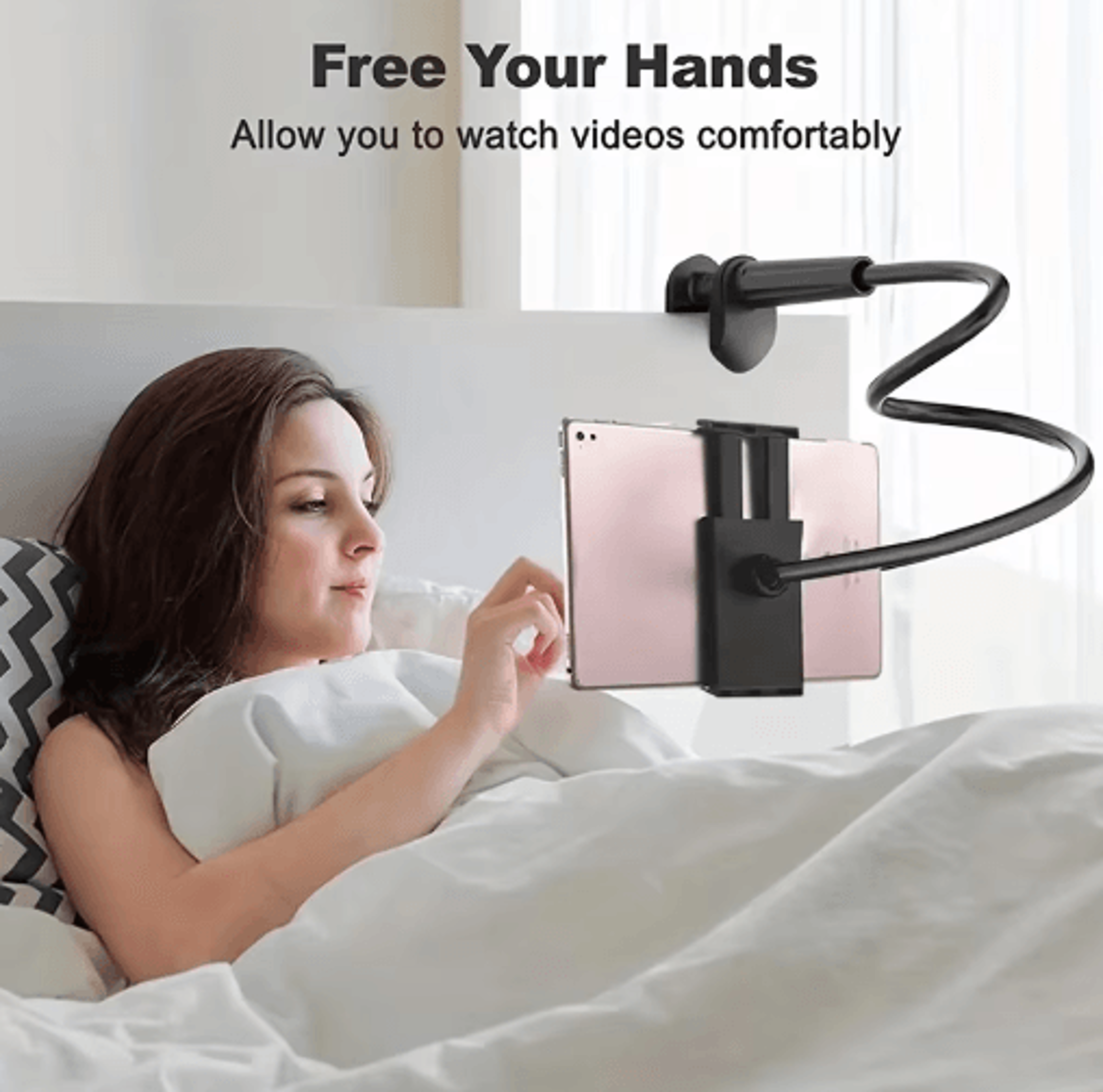 FlexView 70cm Lazy Tablet  Phone Clip Stand  Foldable Bedside Holder For IPad Samsung  Tablets 0