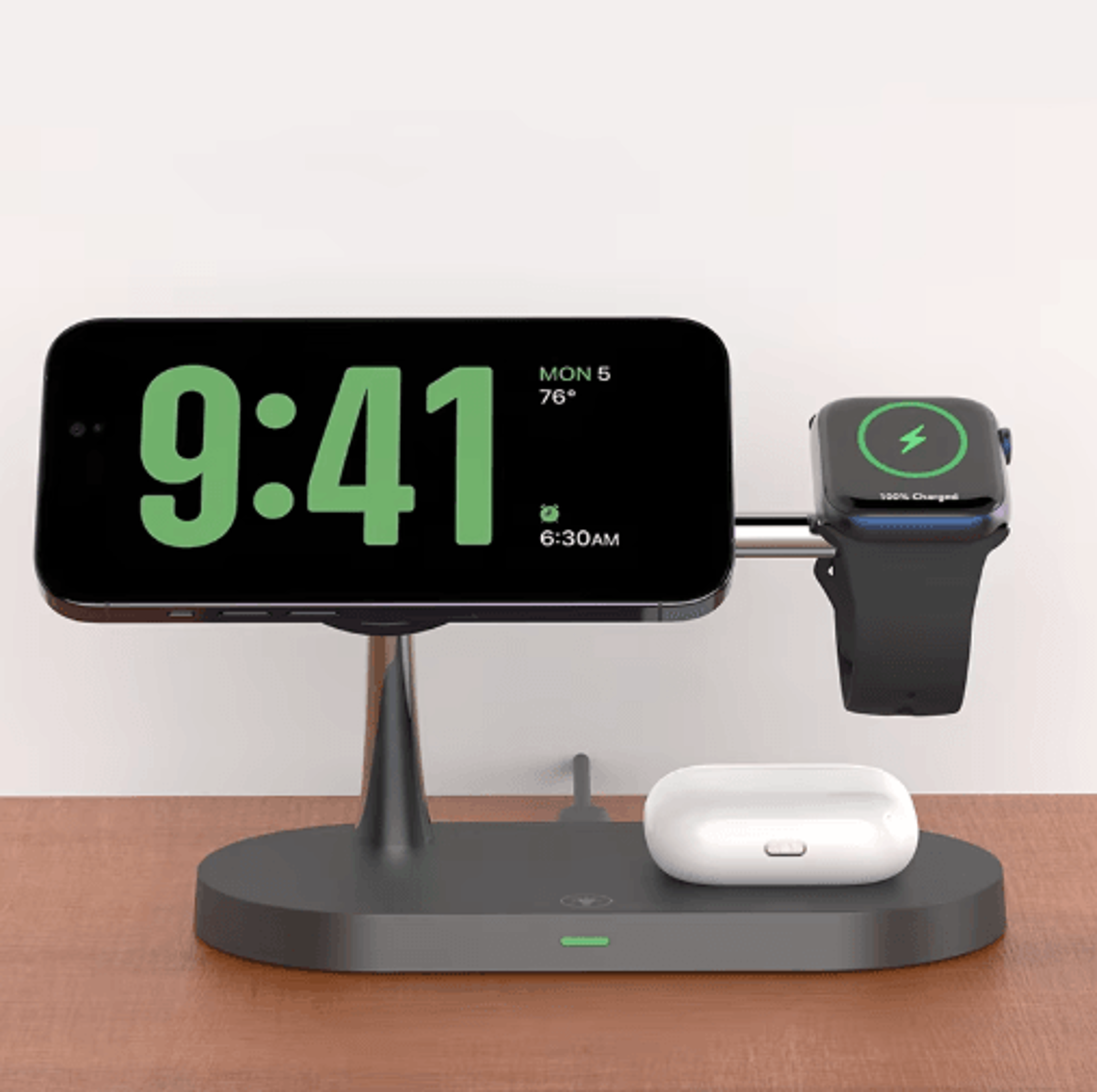 powernest 3-in-1 wireless charging stand – fast charging station for iphone, apple watch & airpods