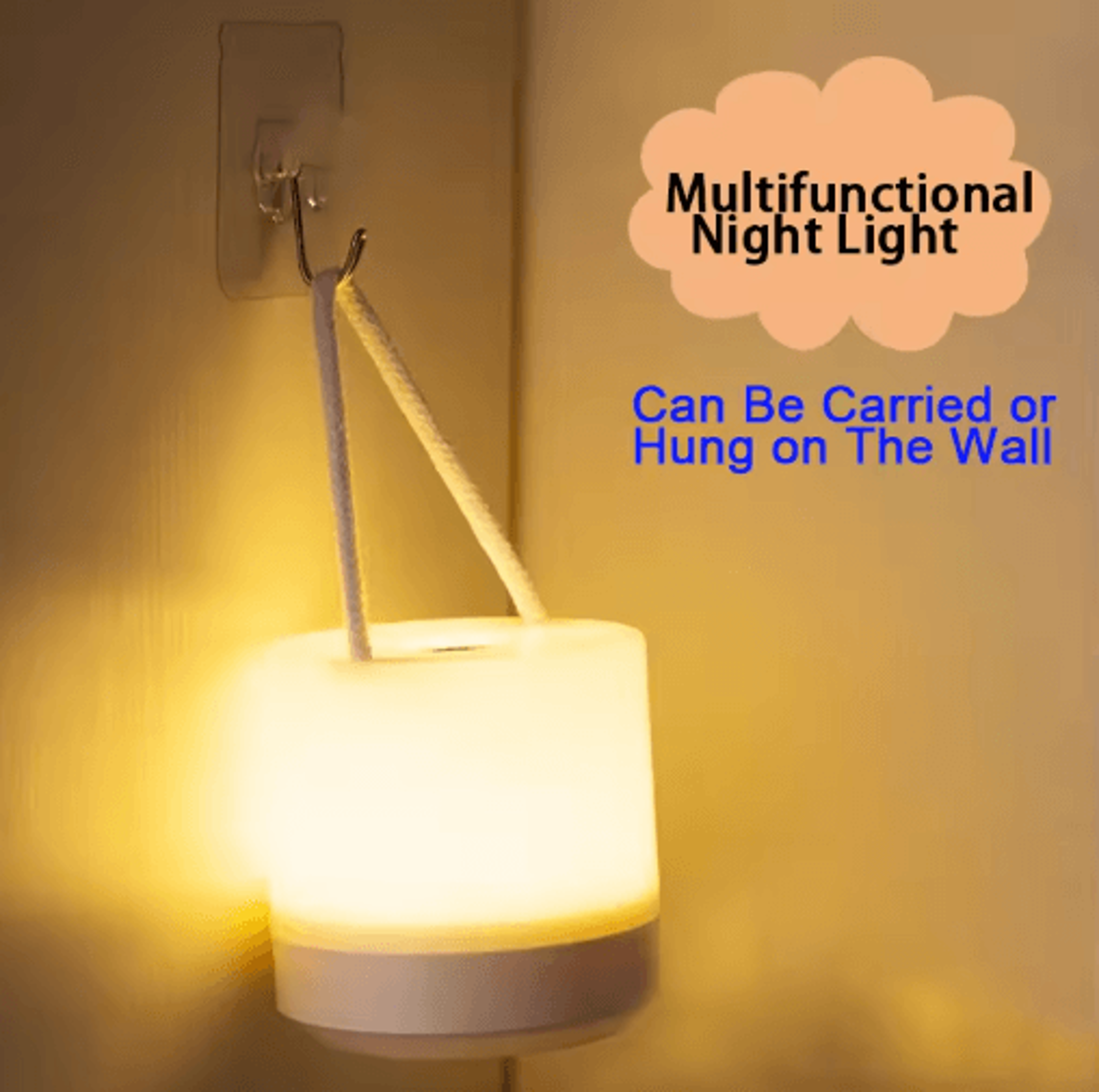 GlowEase USB Rechargeable Desk Lamp  Touch Control 3Color Dimmable Portable Night Light 2