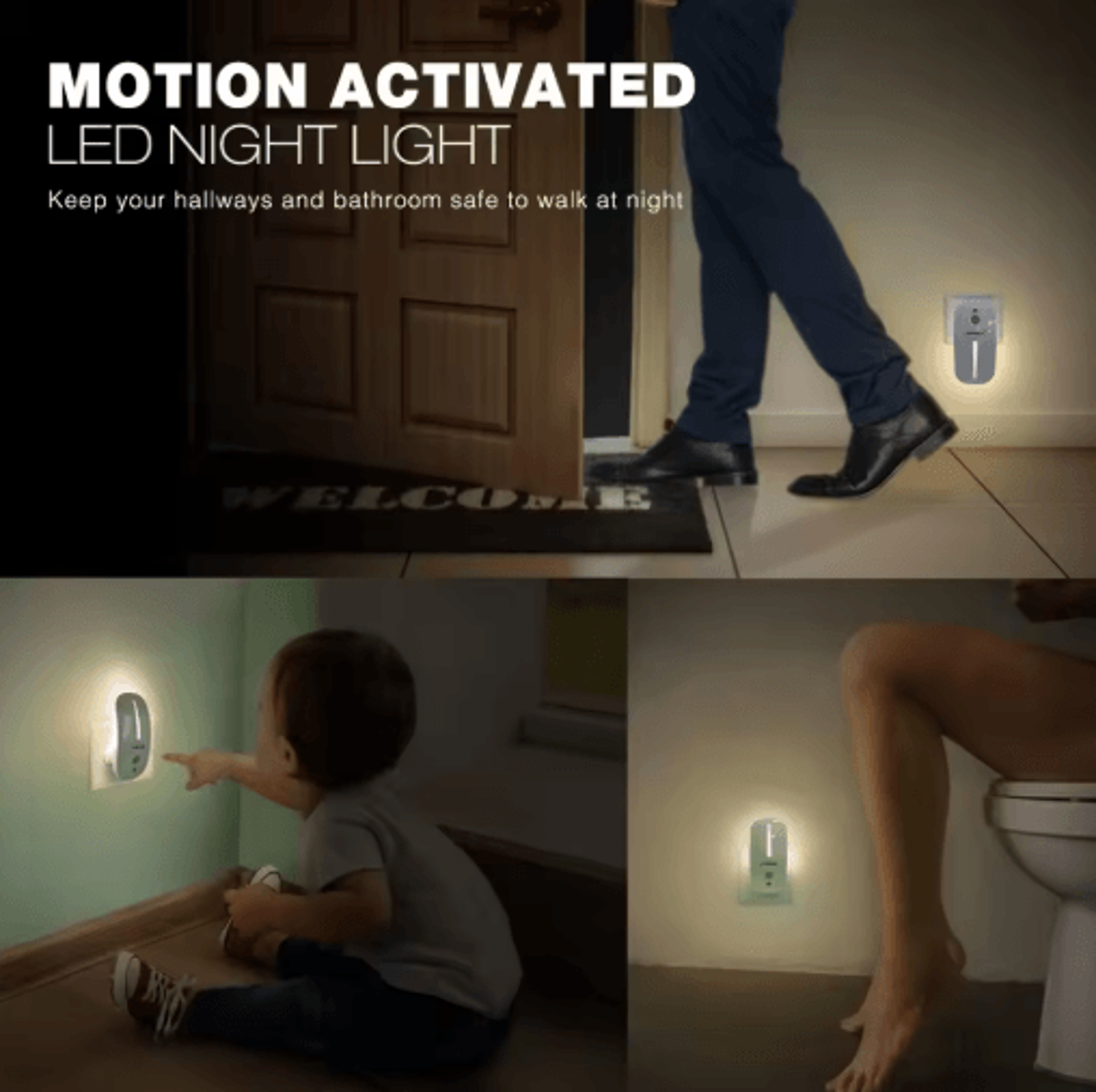 SENSKY Motion Sensor Night Light  PlugIn LED Hallway  Pathway Light 1