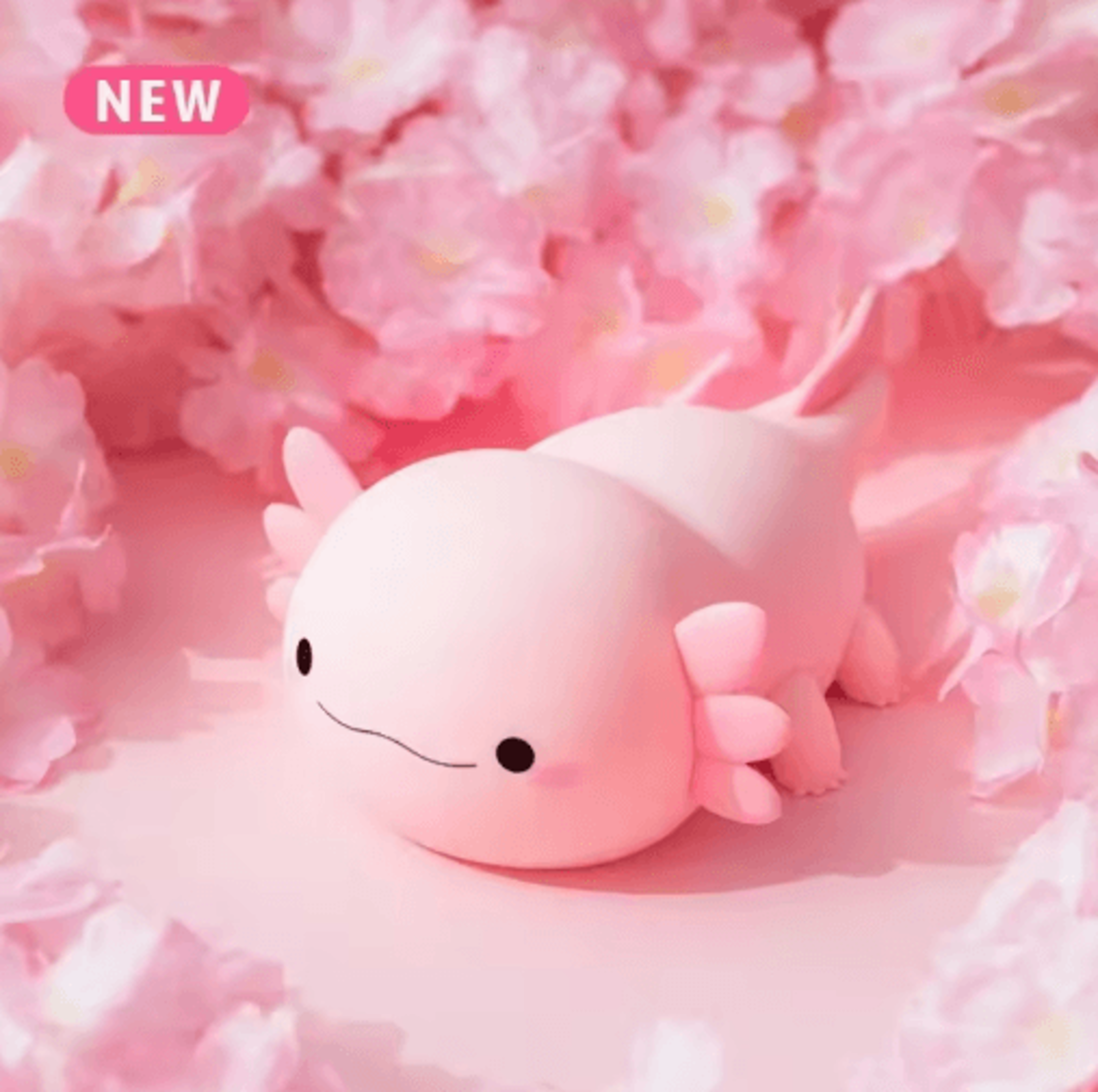 Cute Axolotl Silicone Night Light  Touch Control Rechargeable Nursery Lamp 1