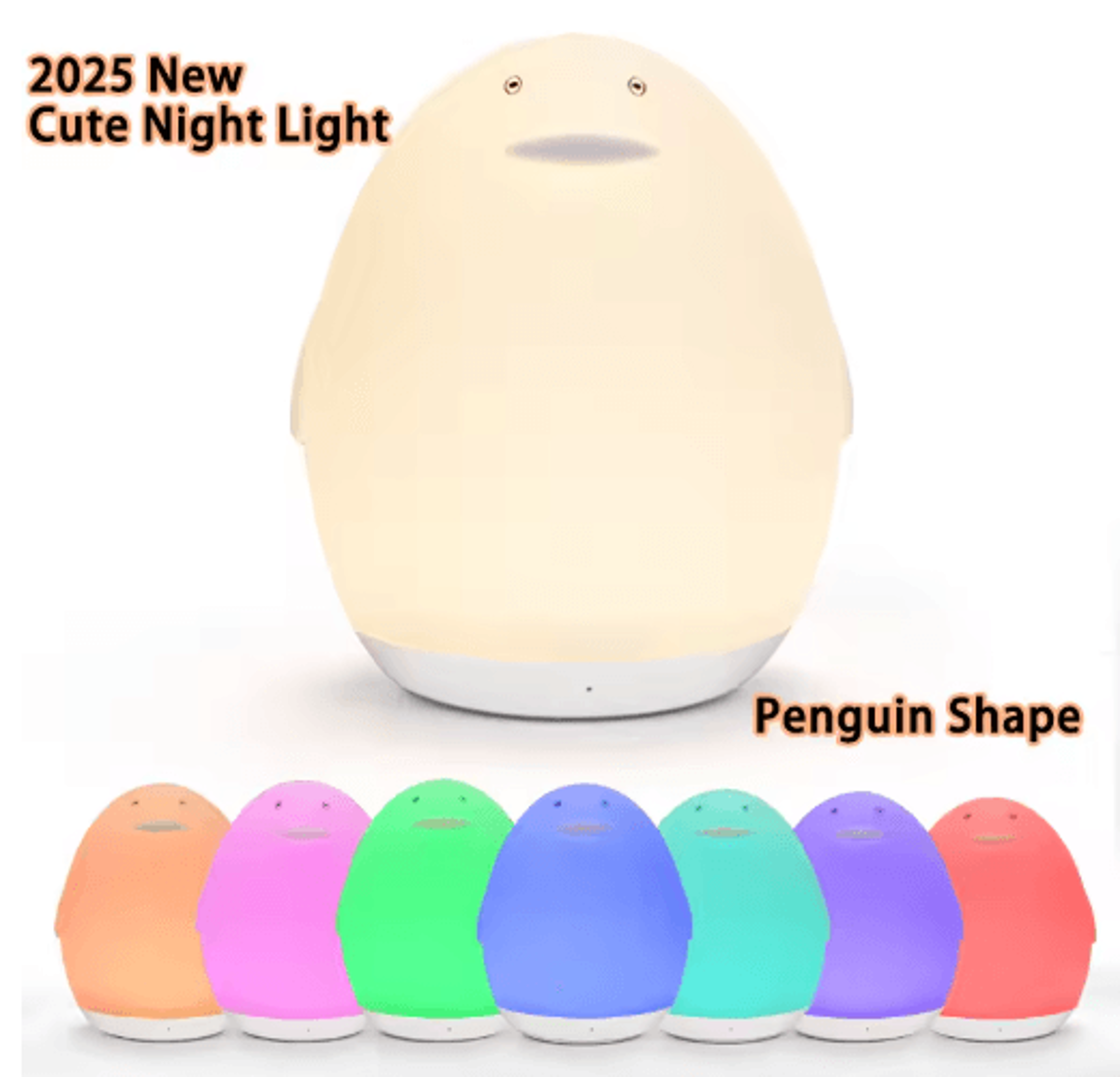 Portable RGB Egg Shape Night Light  USB Rechargeable Touch Dimmable Ambient Lamp 5