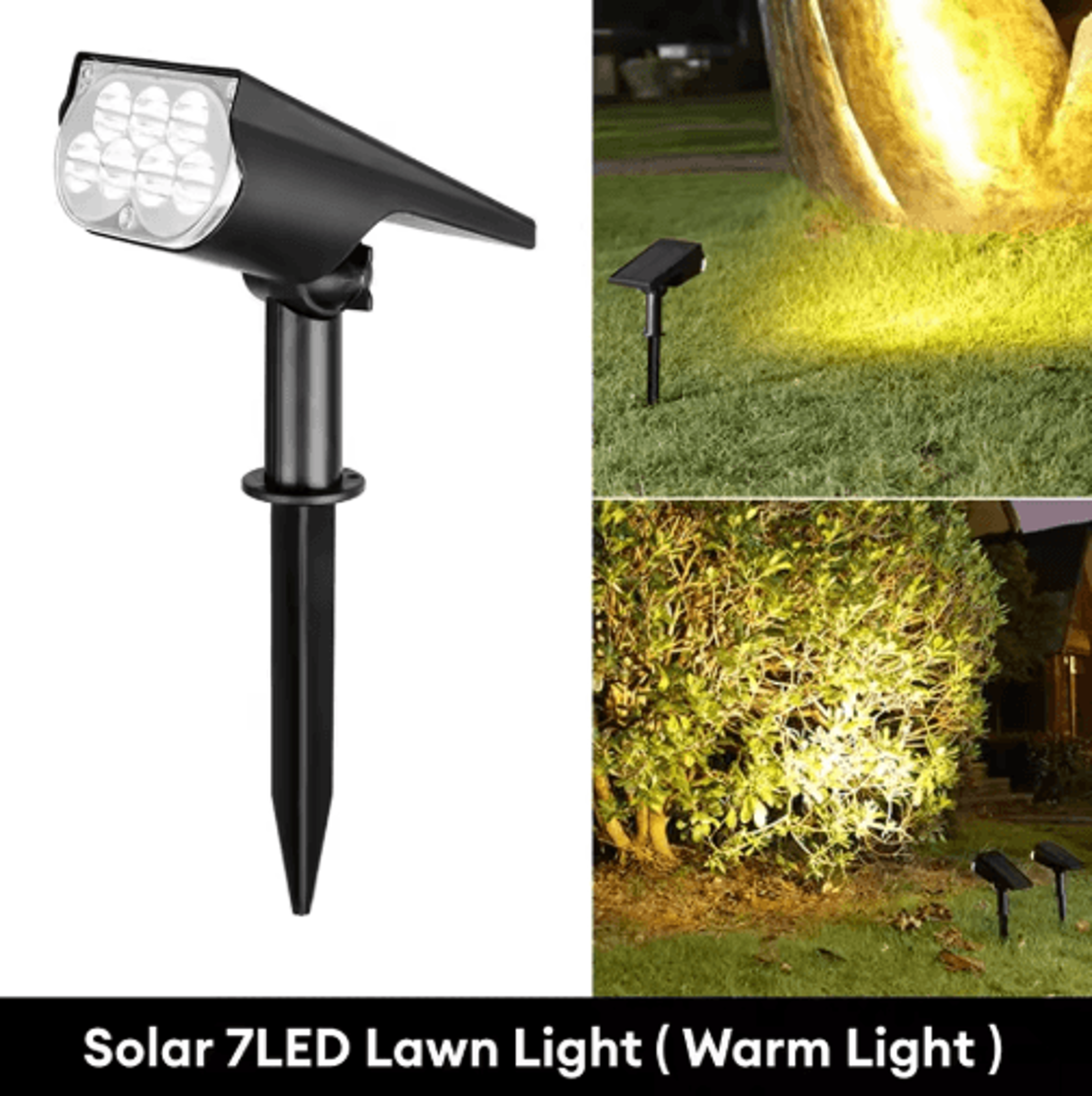 Ultra Bright 7 LED Solar Spotlight Outdoor  Adjustable Waterproof Garden Landscape Light 1