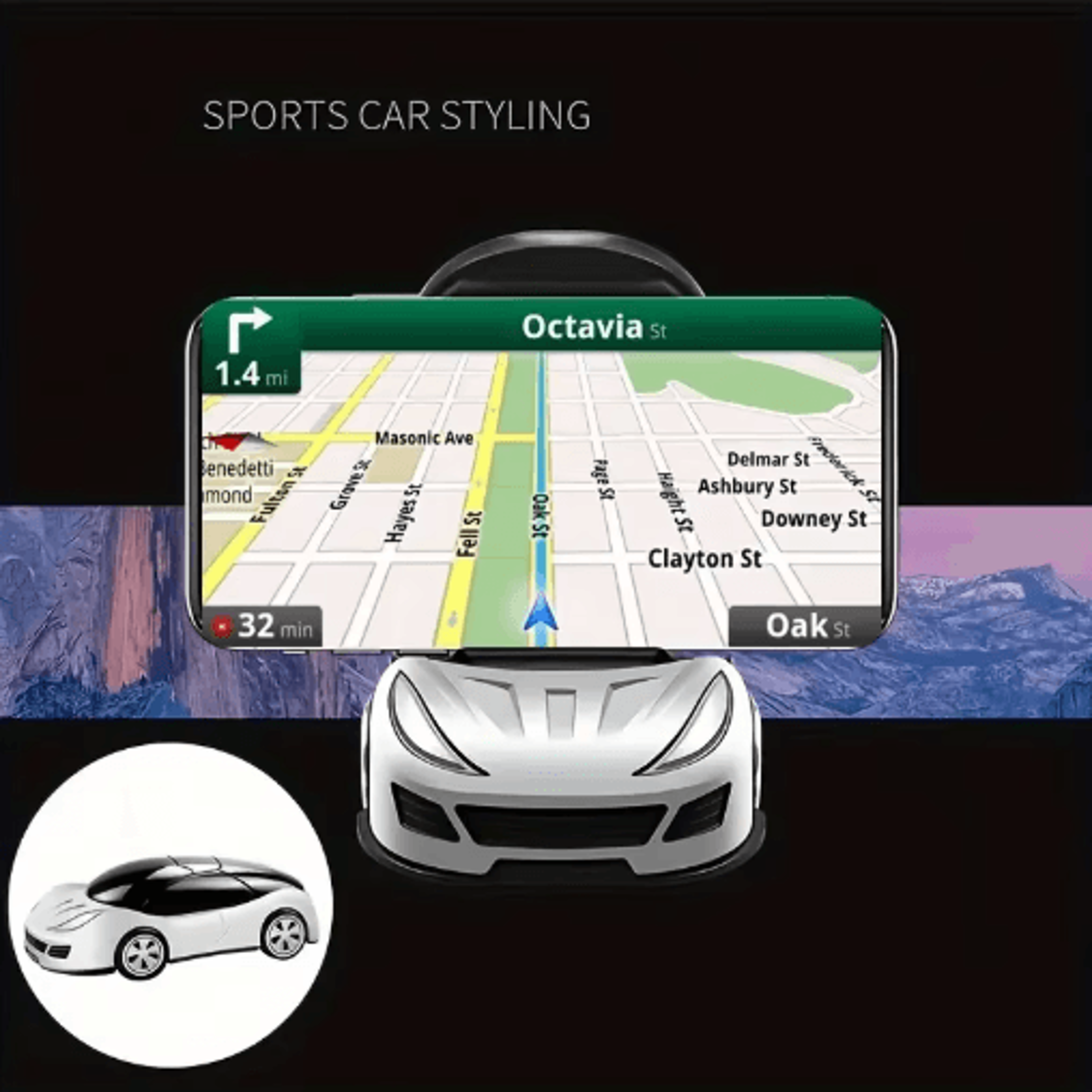 Foldable 360 Rotating Car Dashboard Phone Holder  Universal Mobile Phone Mount 9