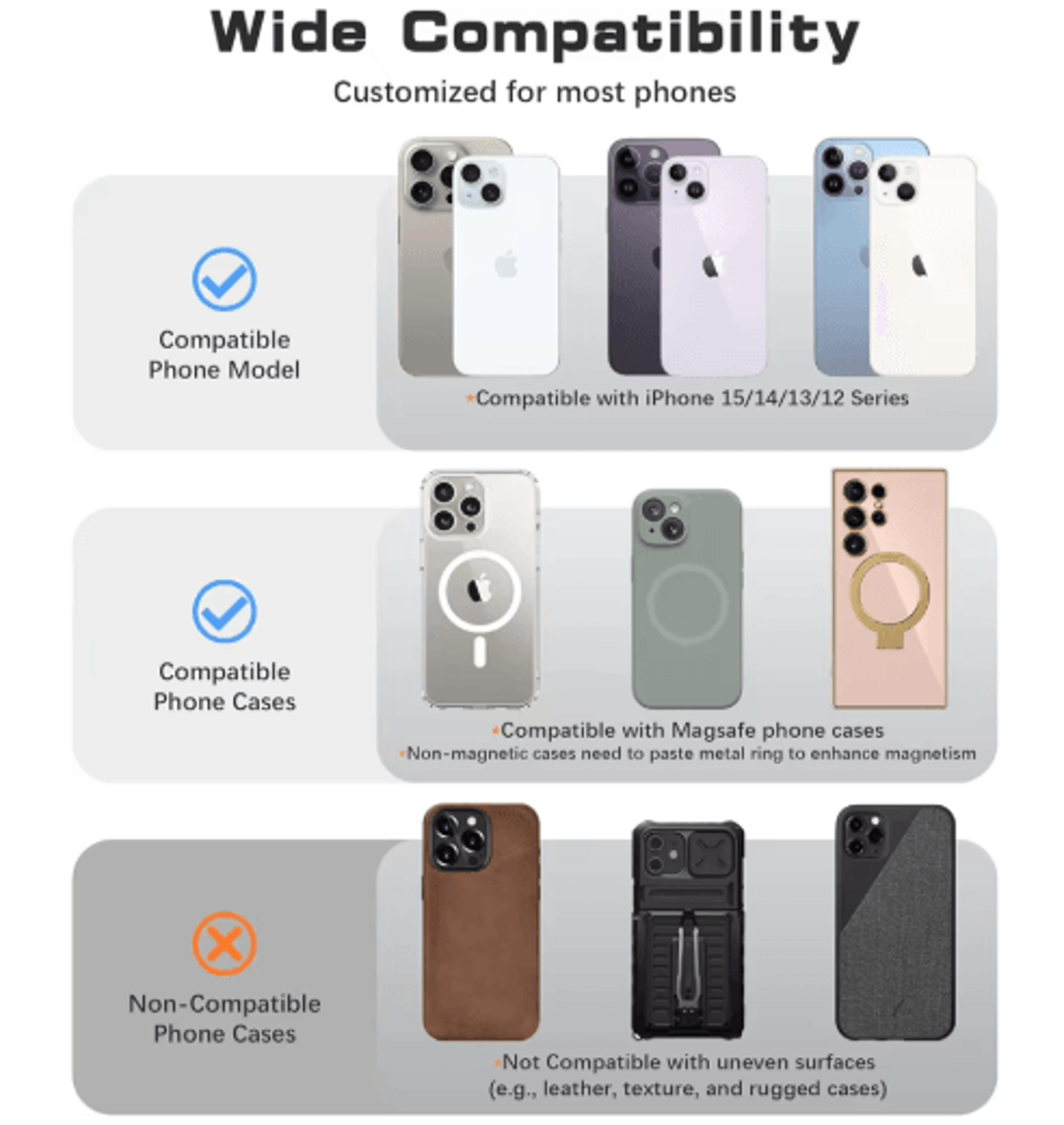 MagSafe Magnetic Silicone Finger Strap  Soft Loop Phone Grip  Stand 8