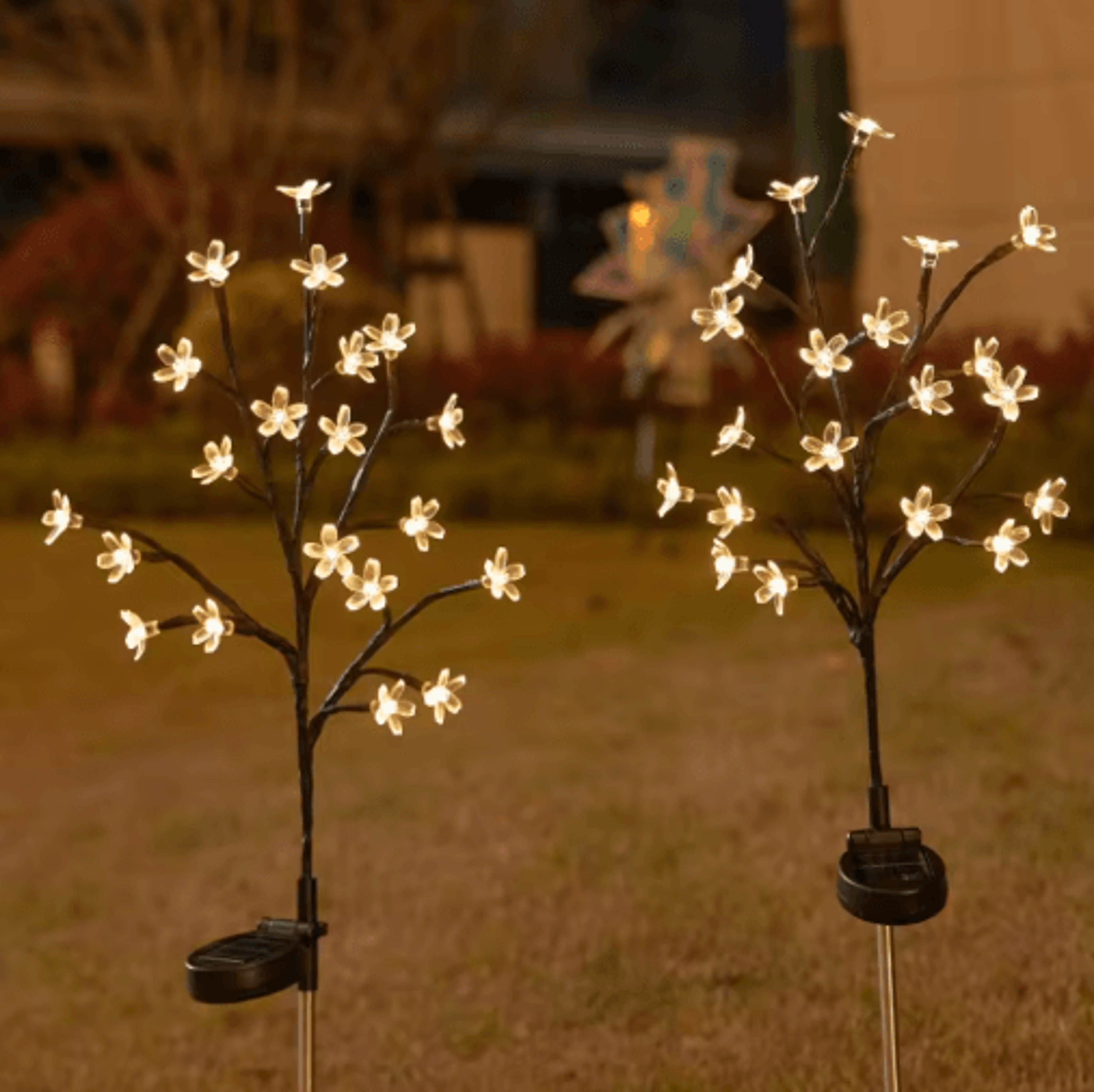 solar cherry blossom garden lights – 20 led outdoor flower pathway decor