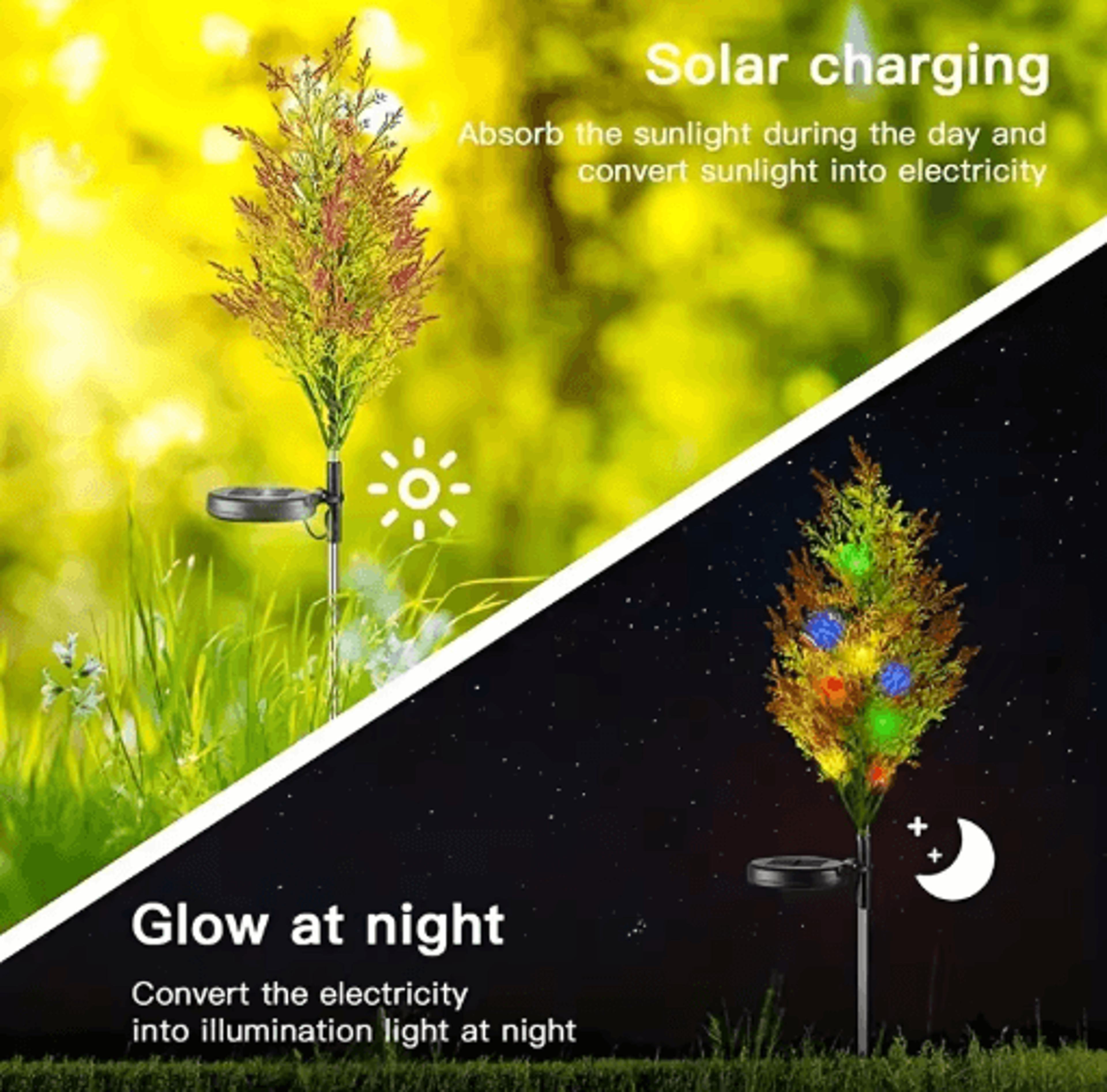 Solar Pine Tree Garden Stake Lights  Waterproof Outdoor Christmas Landscape Decor 3