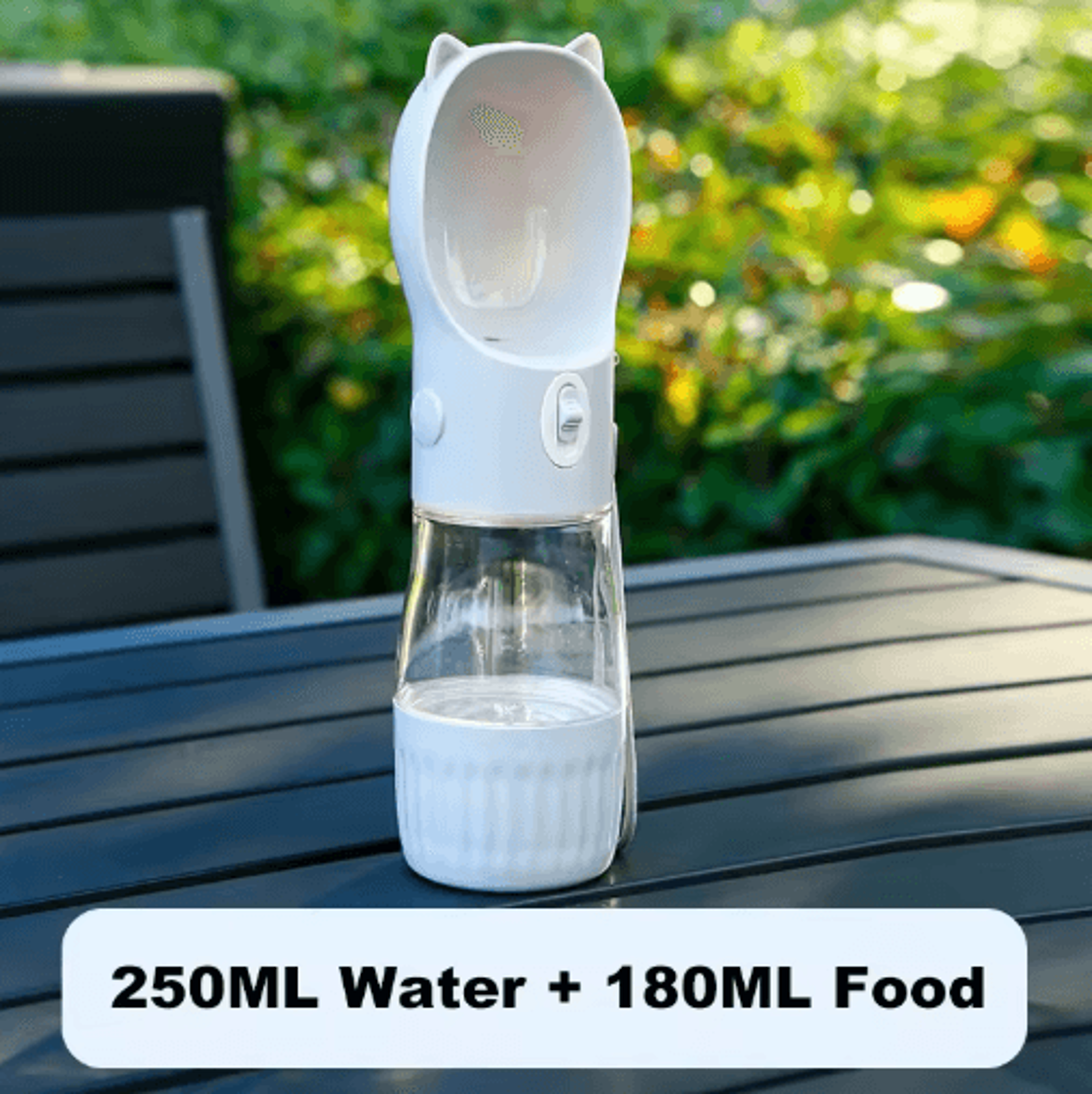 Portable Dog Water Bottle With Food Container  Drinking Bowl For Travel 1