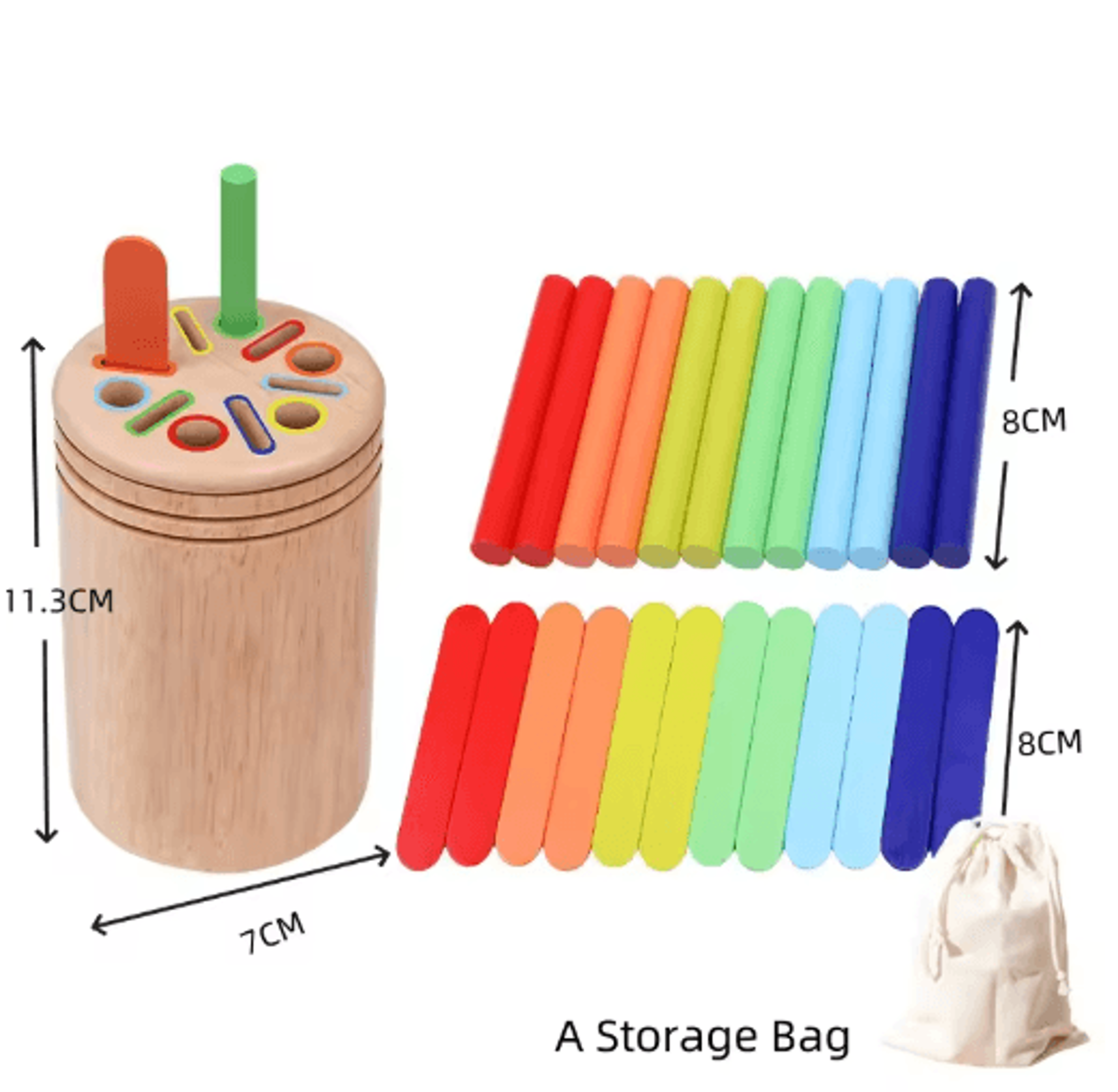Montessori Wooden Color Sorting  Shape Matching Puzzle For Toddlers 1