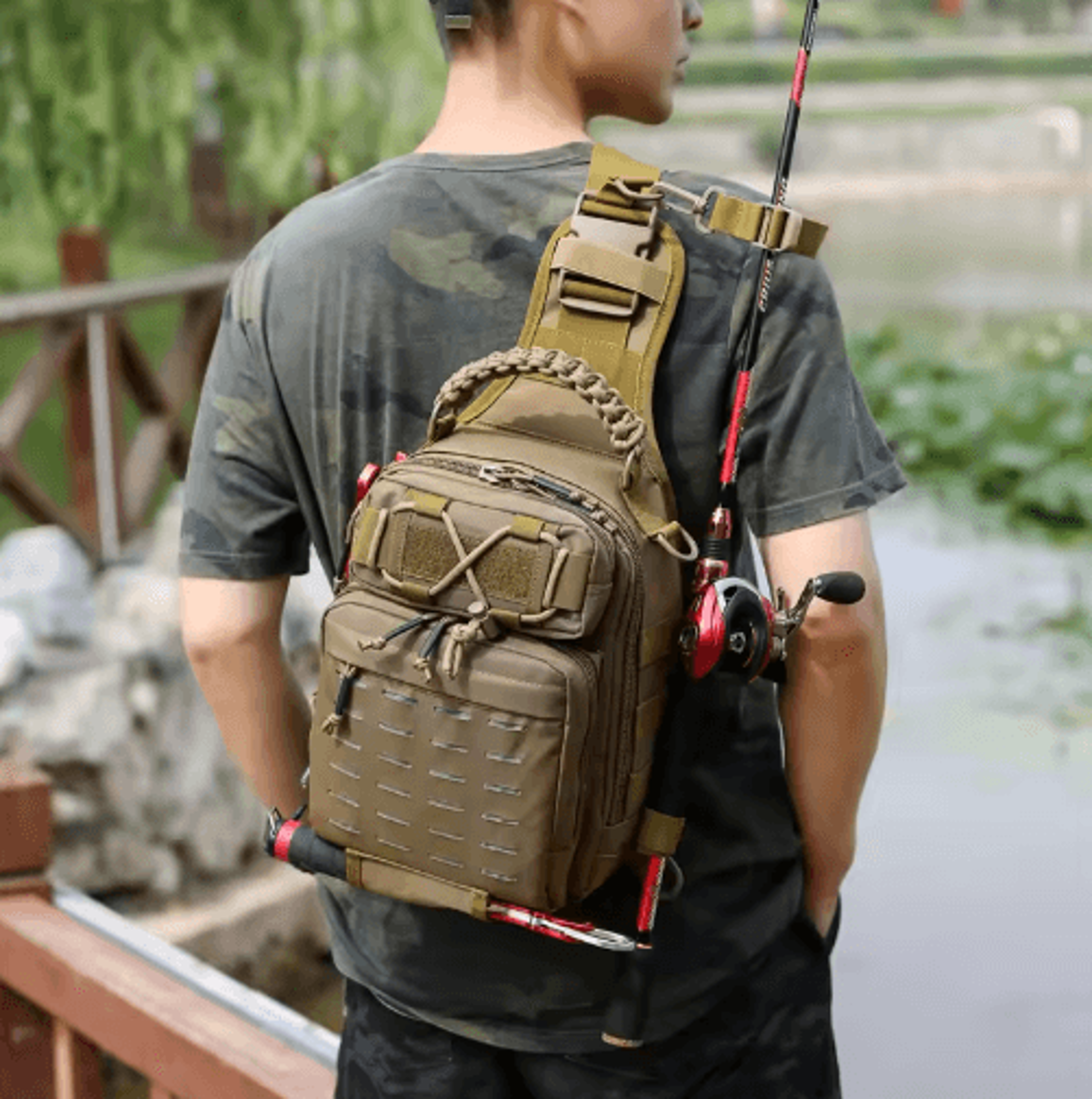oxford tactical chest backpack camouflage outdoor training shoulder bag