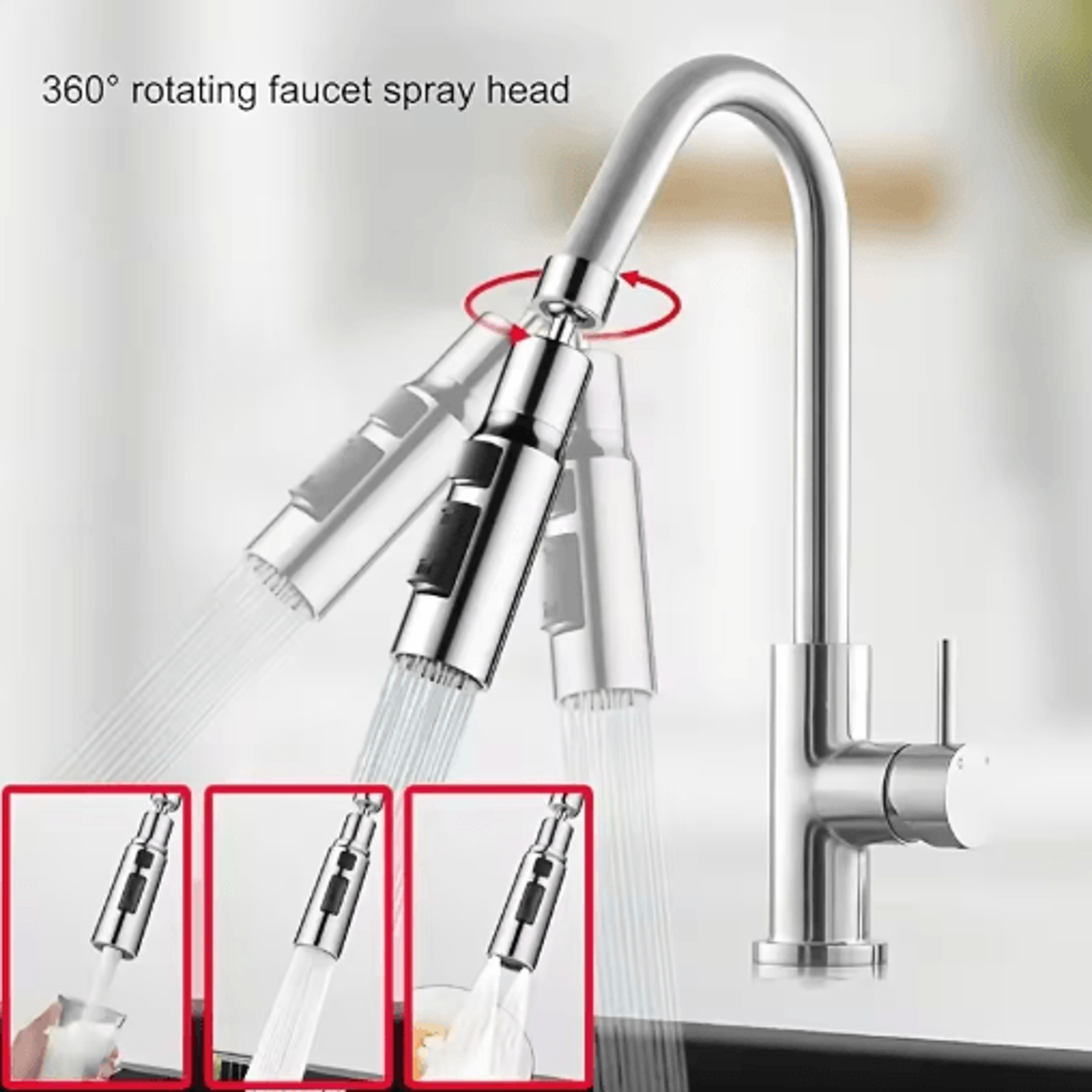 3Mode Waterfall Swivel Faucet Extension Nozzle For Kitchen Sink 1