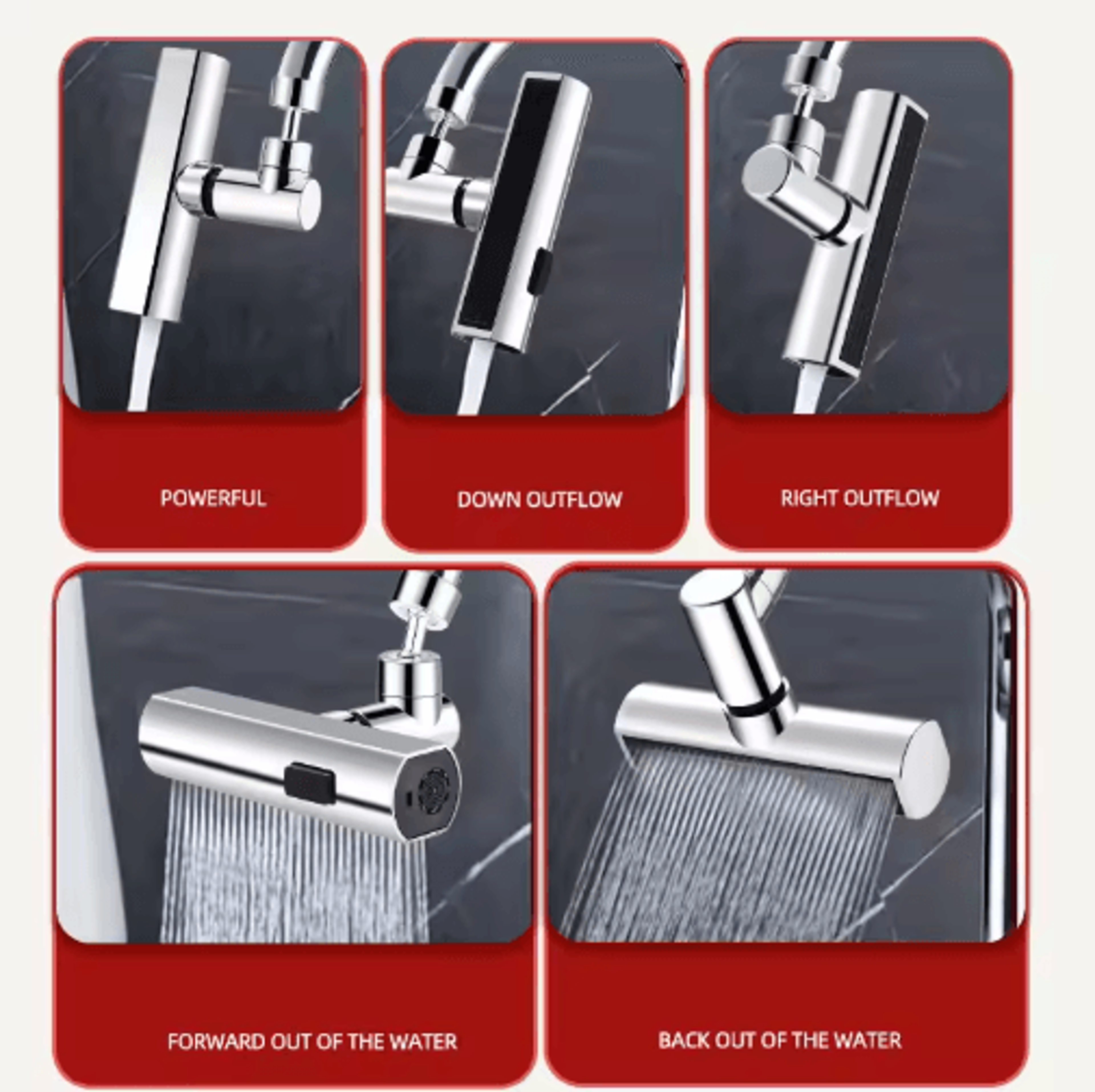 3Mode Waterfall Swivel Faucet Extension Nozzle For Kitchen Sink 8