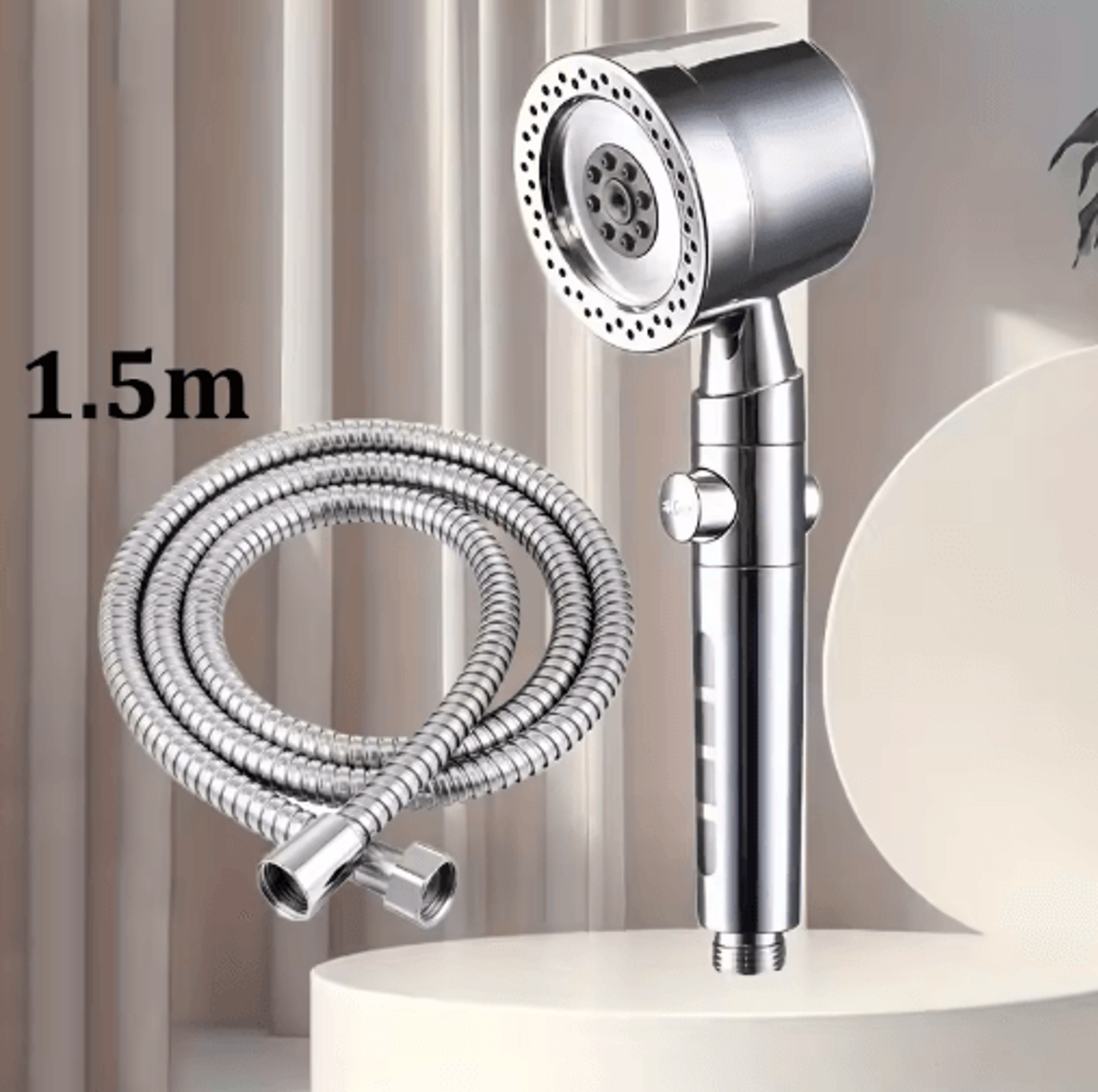High Pressure 5Mode Handheld Filter Shower Head With OneButton Stop 6