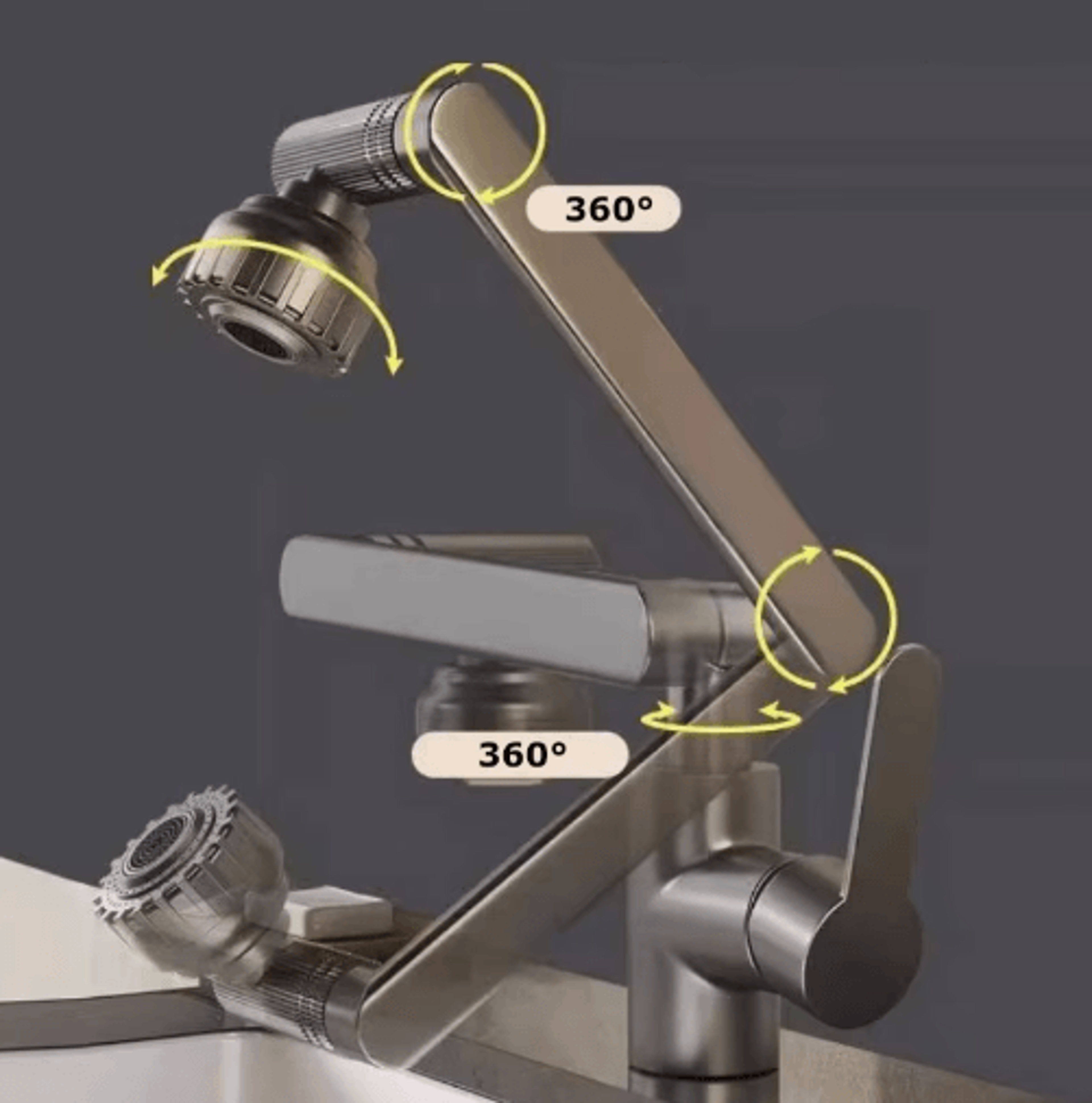 DualMode Rotating Robotic Arm Faucet Extender For Kitchen  Bathroom 12