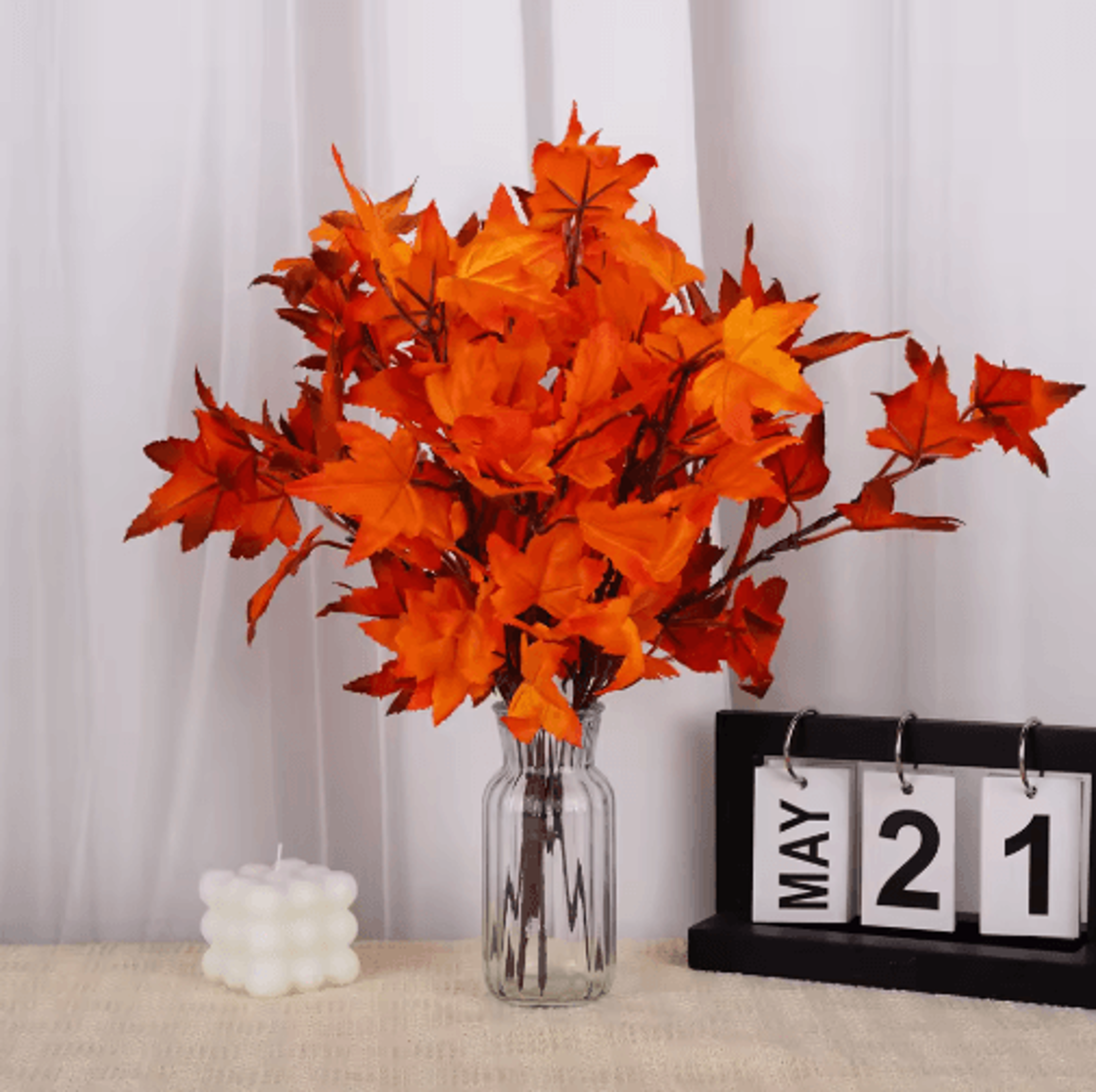 Fall Artificial Maple Leaf Bouquet For Home  Seasonal Decor 7
