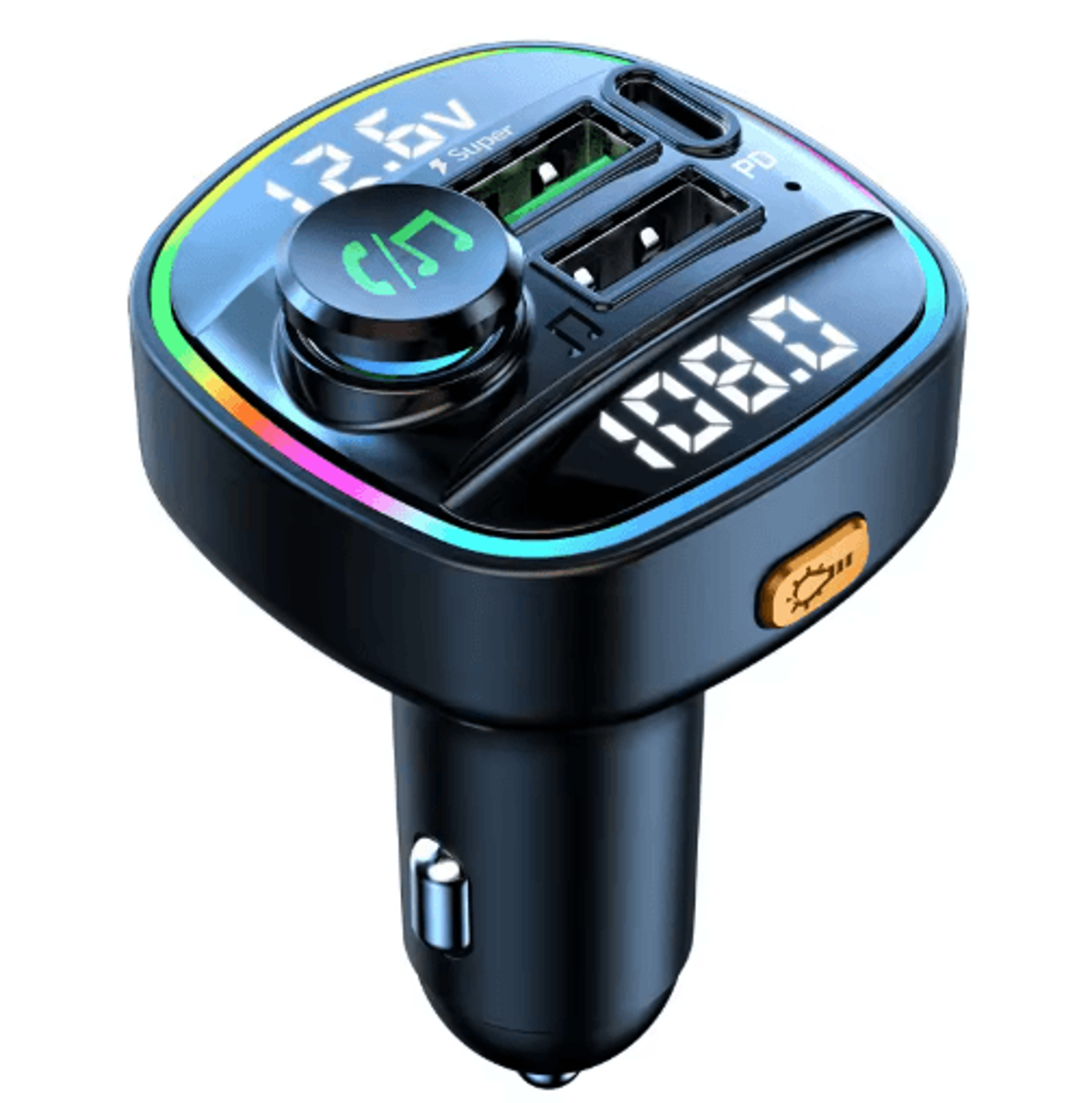 Bluetooth 50 FM Transmitter Car Charger With HandsFree Calling  Fast Charge 4