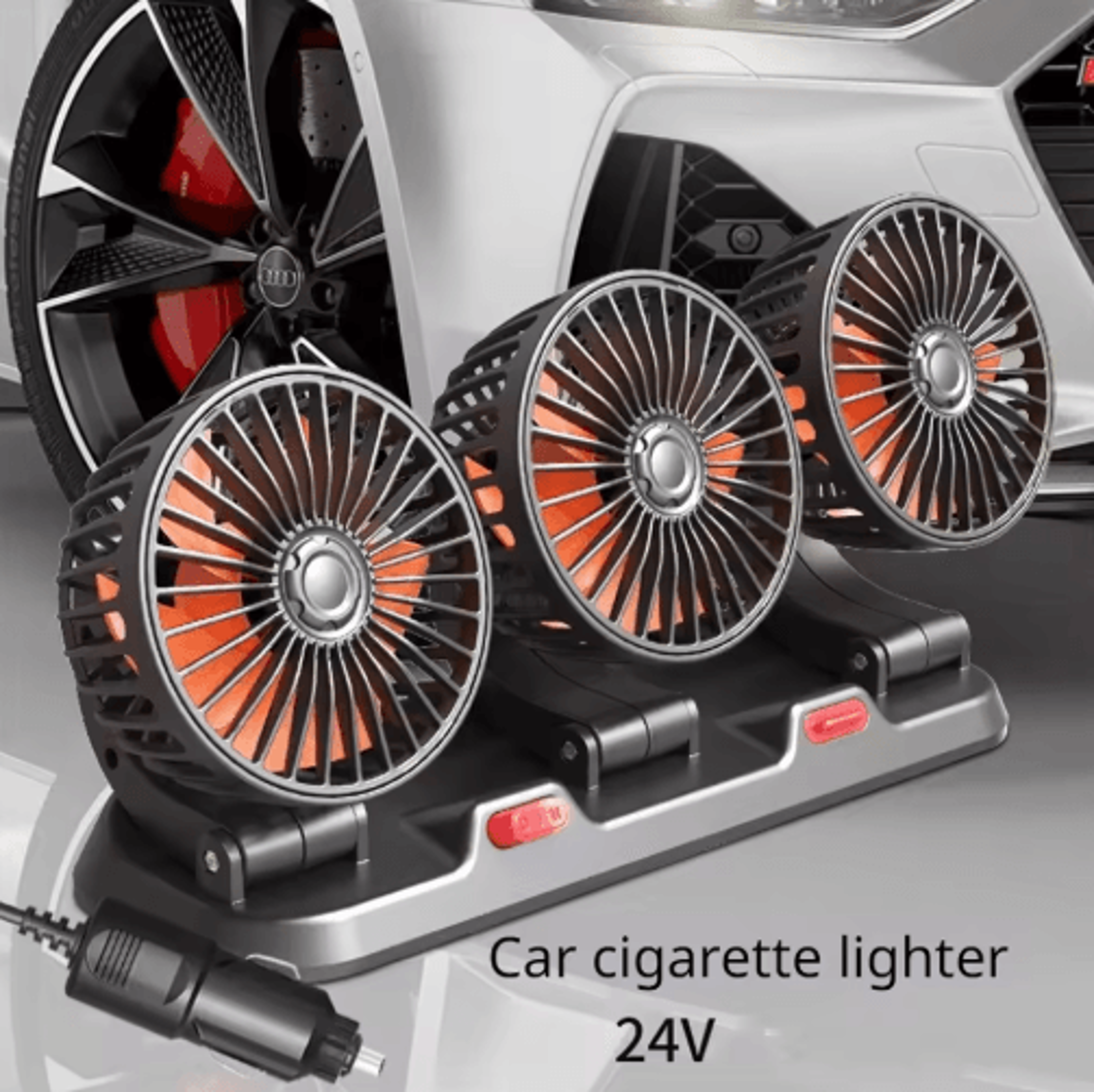 360 Adjustable 3Head Car Cooling Fan With USB12V24V Power 2