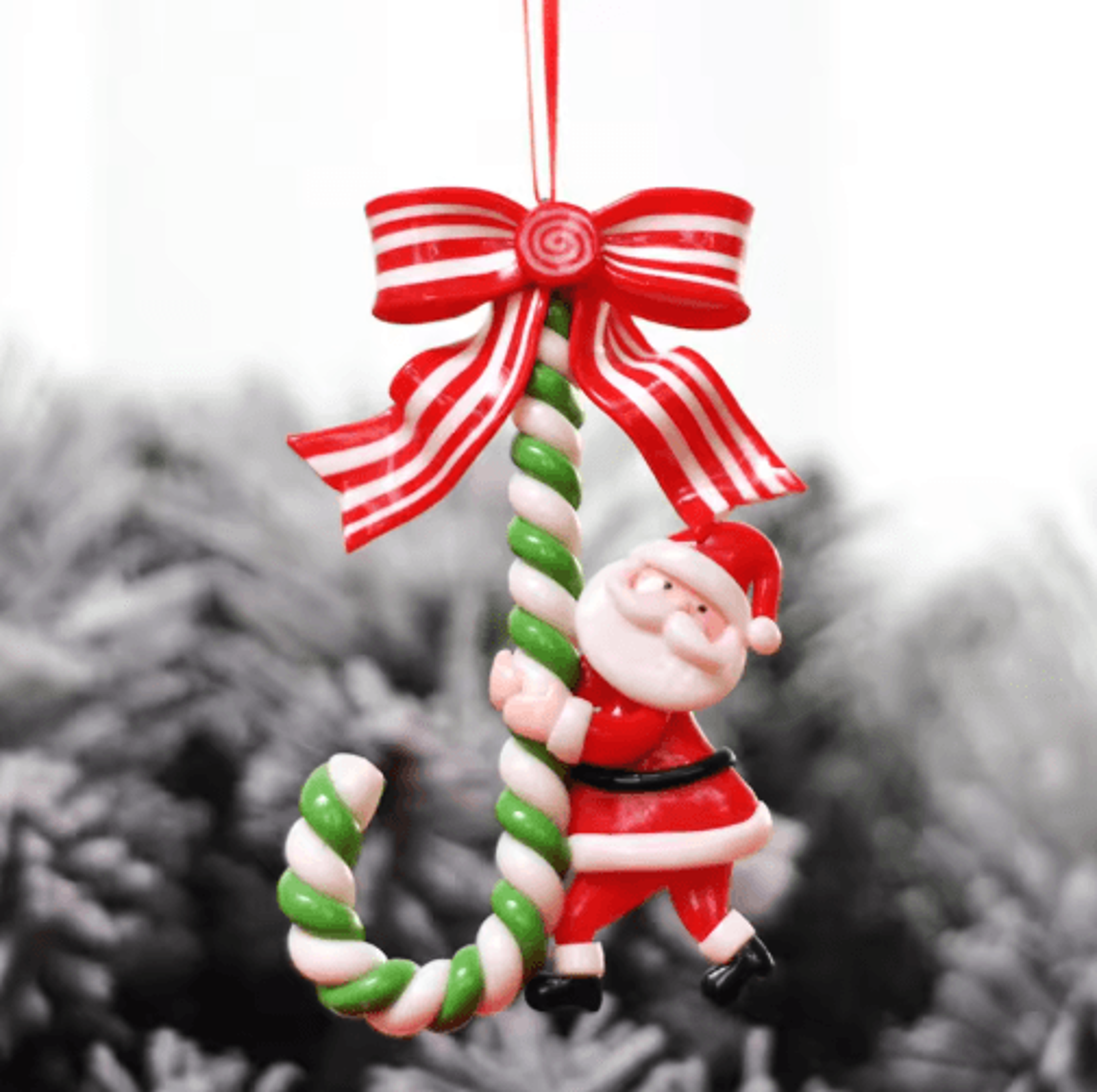 Handcrafted Santa  Snowman Soft Pottery Christmas Tree Pendant 3