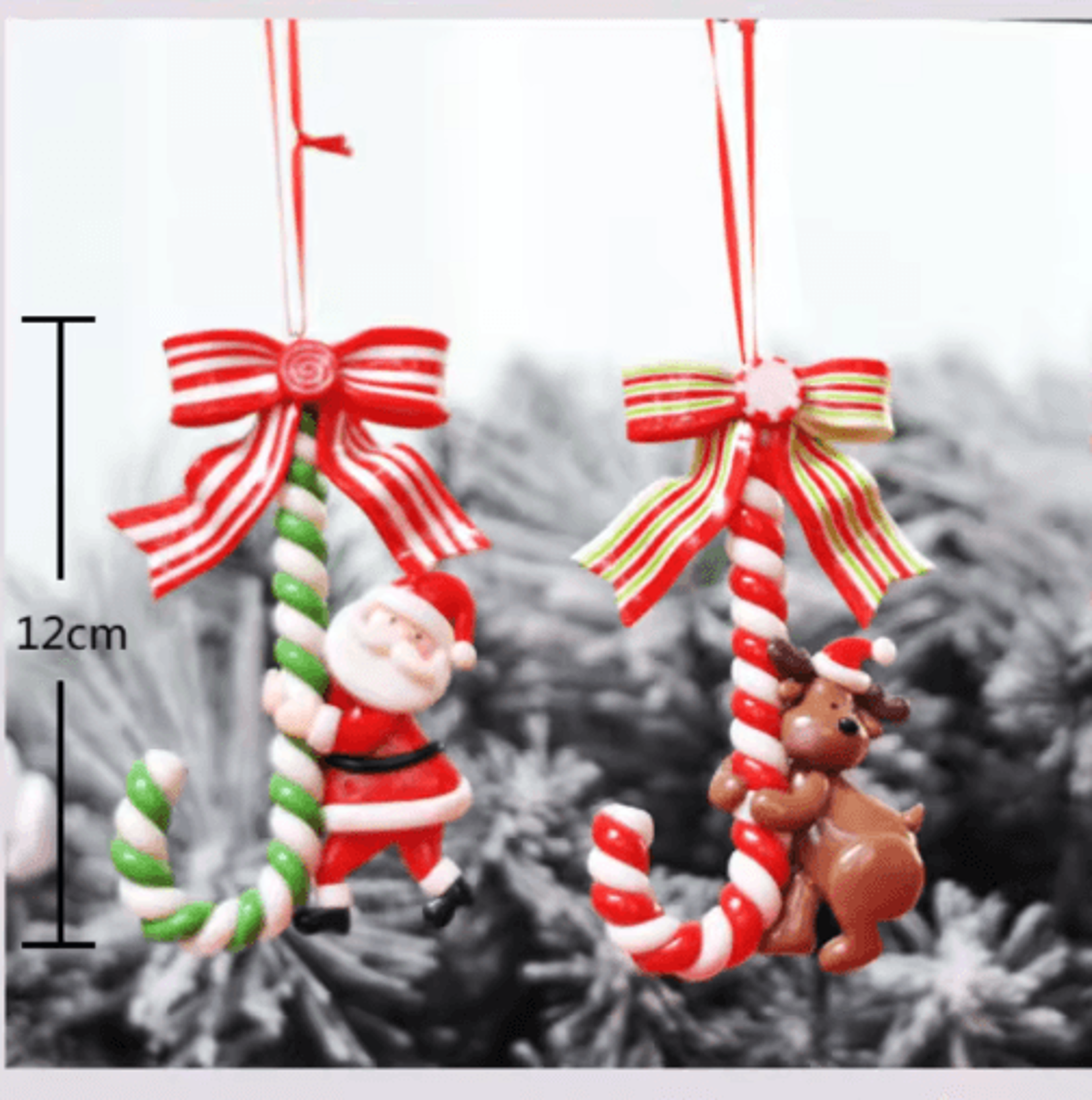 Handcrafted Santa  Snowman Soft Pottery Christmas Tree Pendant 7