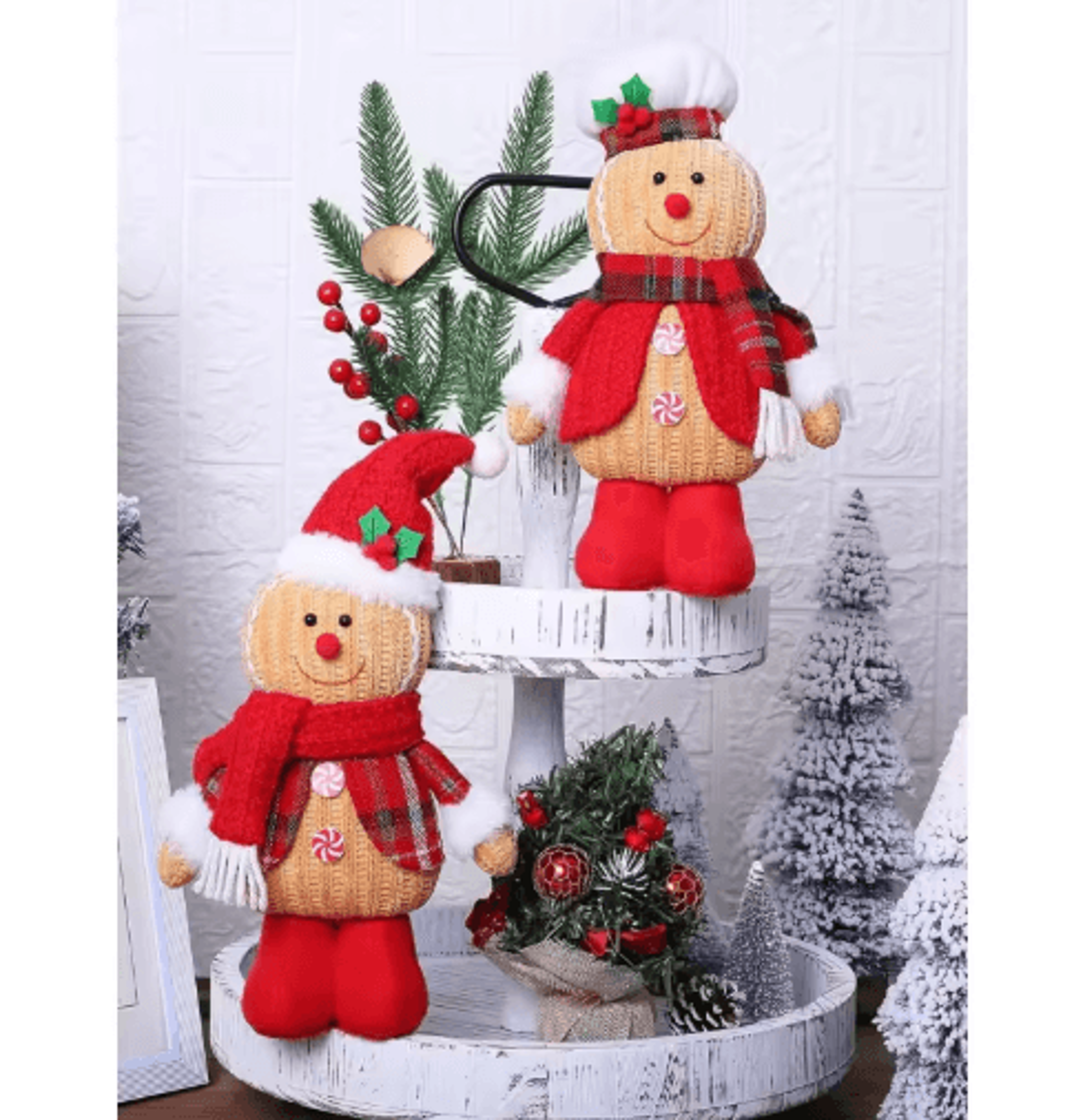 Festive Gingerbread Plush Doll  Cute Gingerbread Man Plush Christmas Pillow Toy 0
