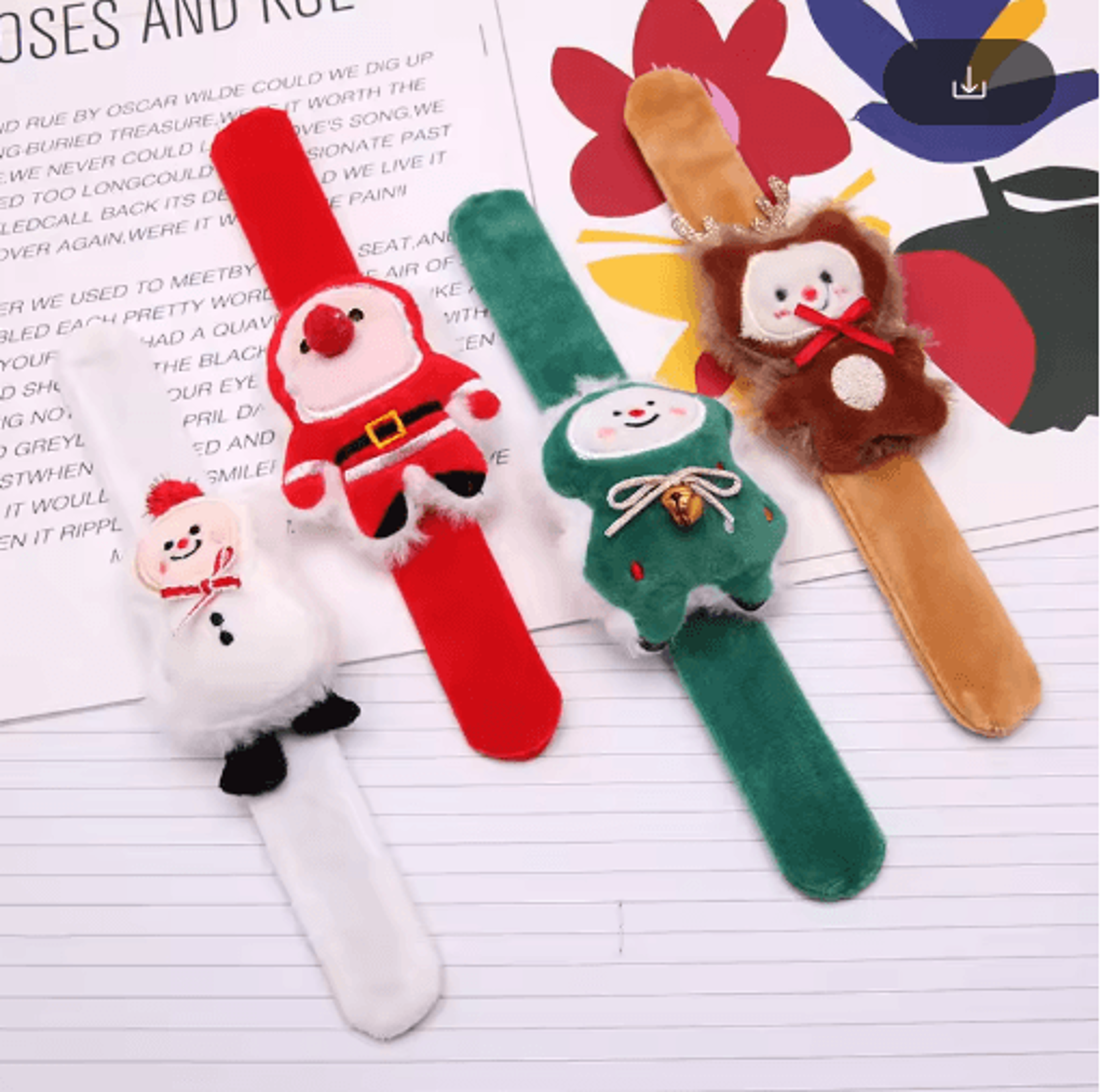 ddjoy christmas slap bracelet plush elk and snowman kids holiday wristband