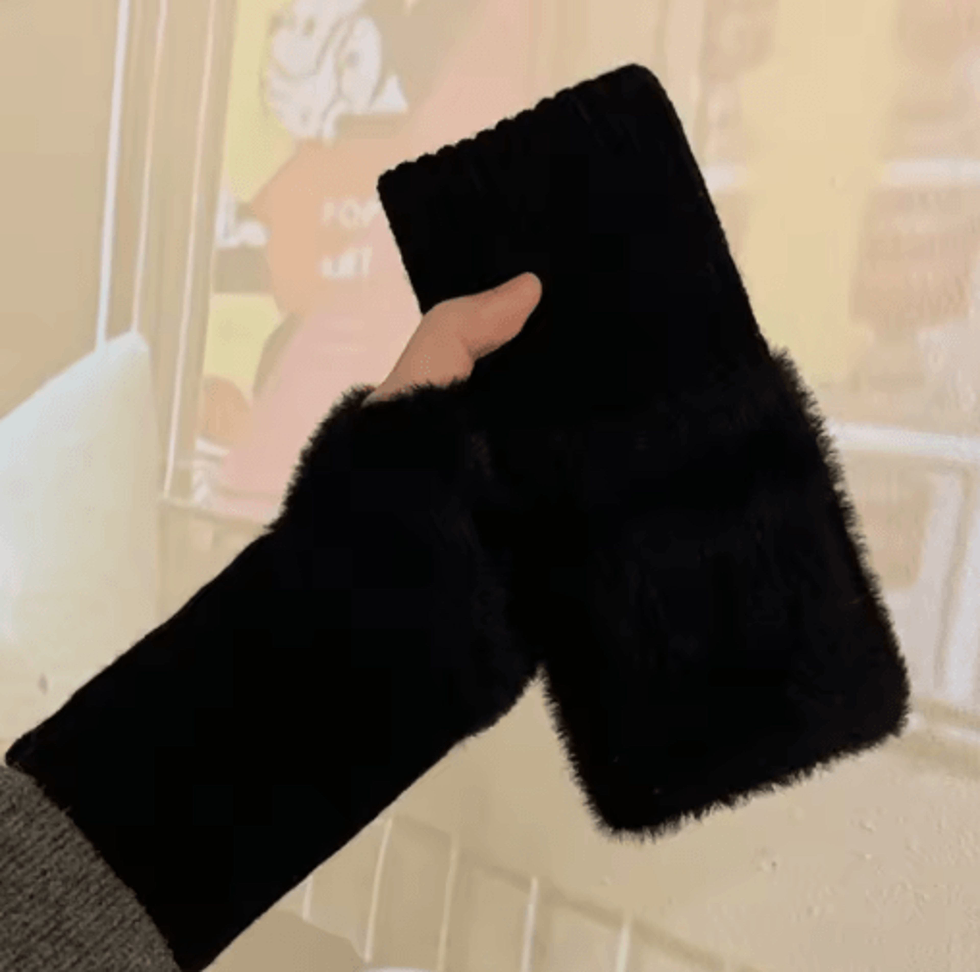 CozyLuxe Fingerless Winter Gloves  Soft Plush Knitted Gloves For Women 4