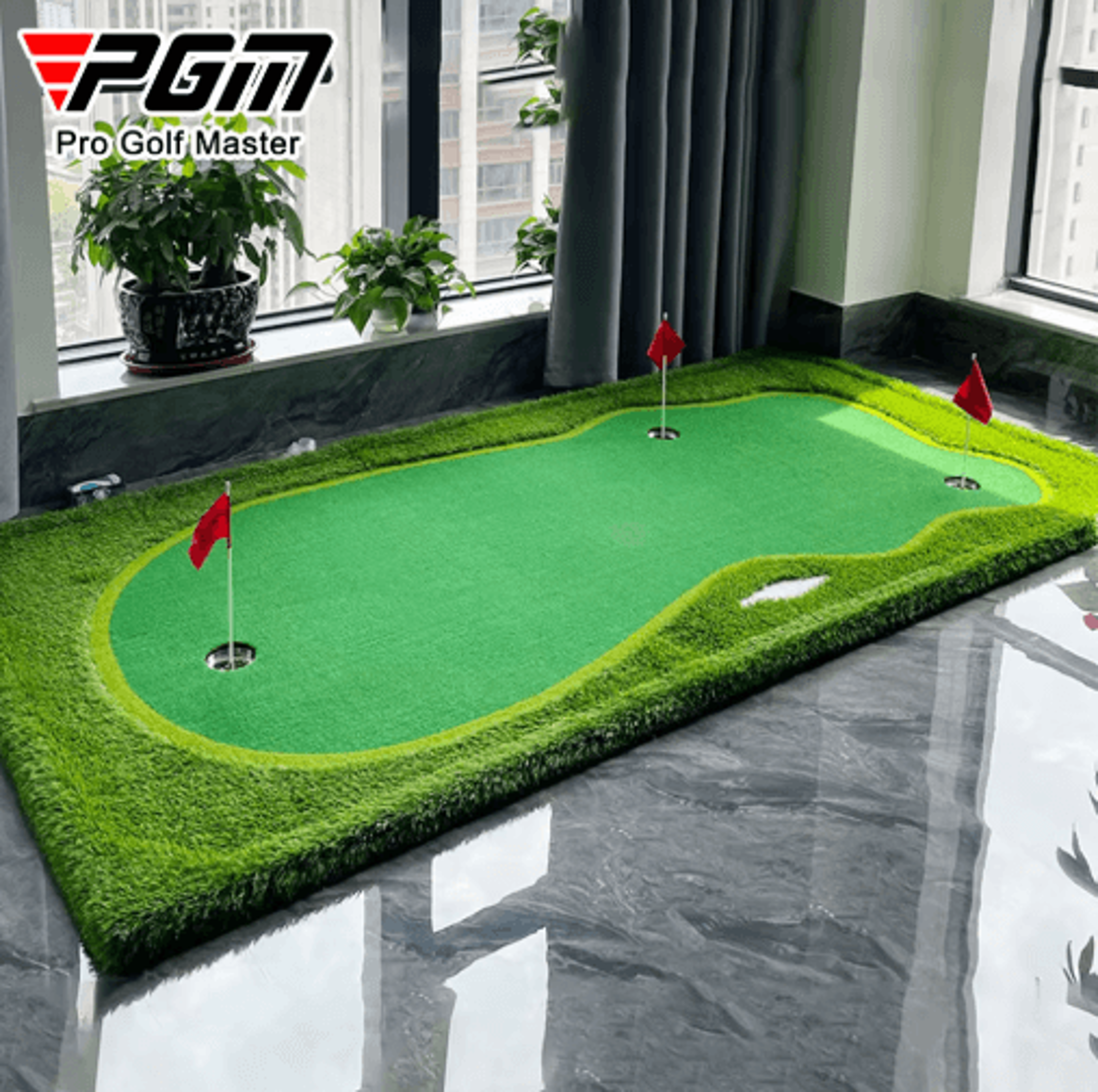 PGM ProGreen Golf Putting Mat  Large Indoor Putting Green 100by300cm Training Mat 5
