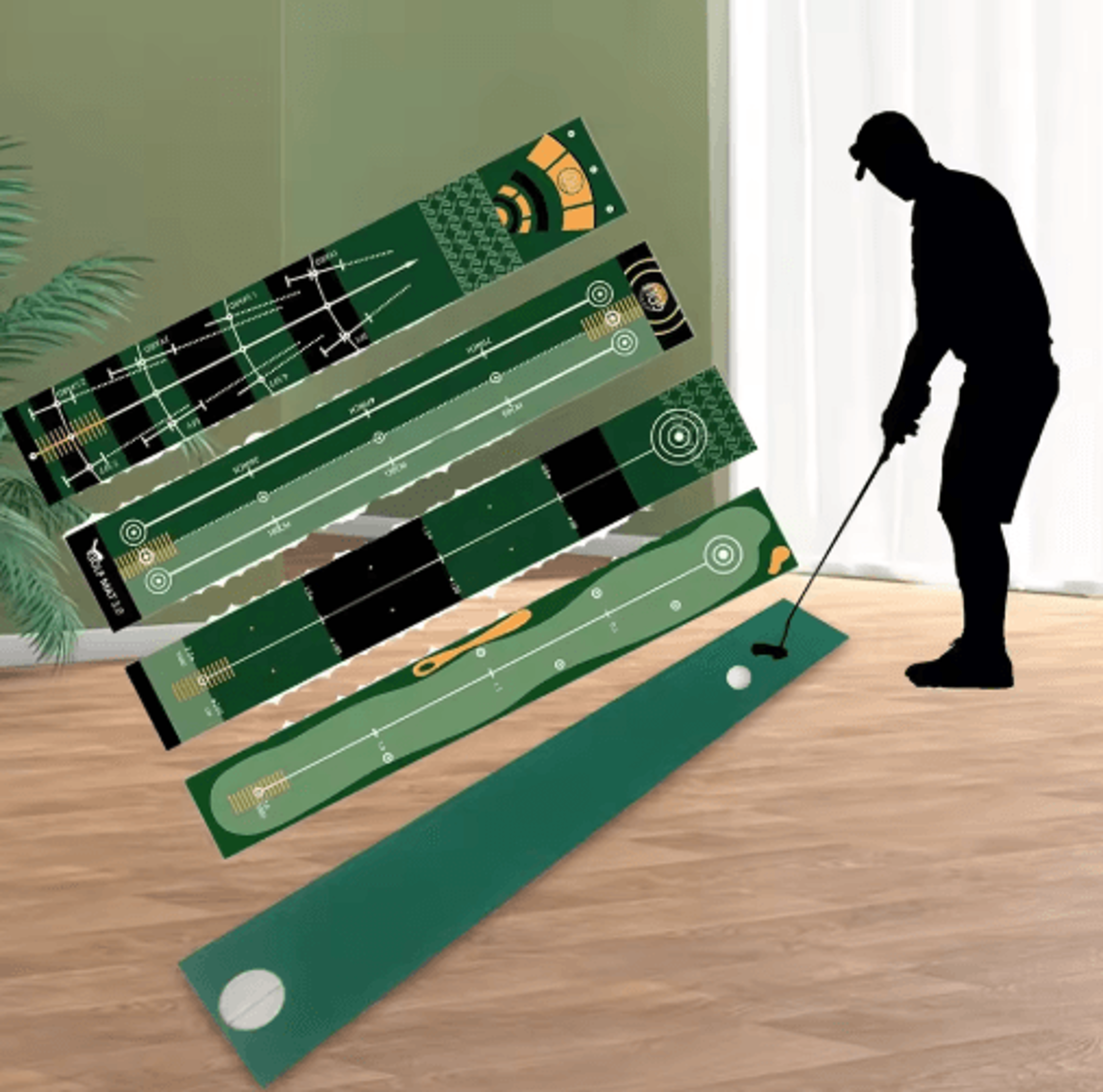 FlexPutt Foldable Golf Putting Mat  Portable Golf Putting Practice Mat For Home Training 0
