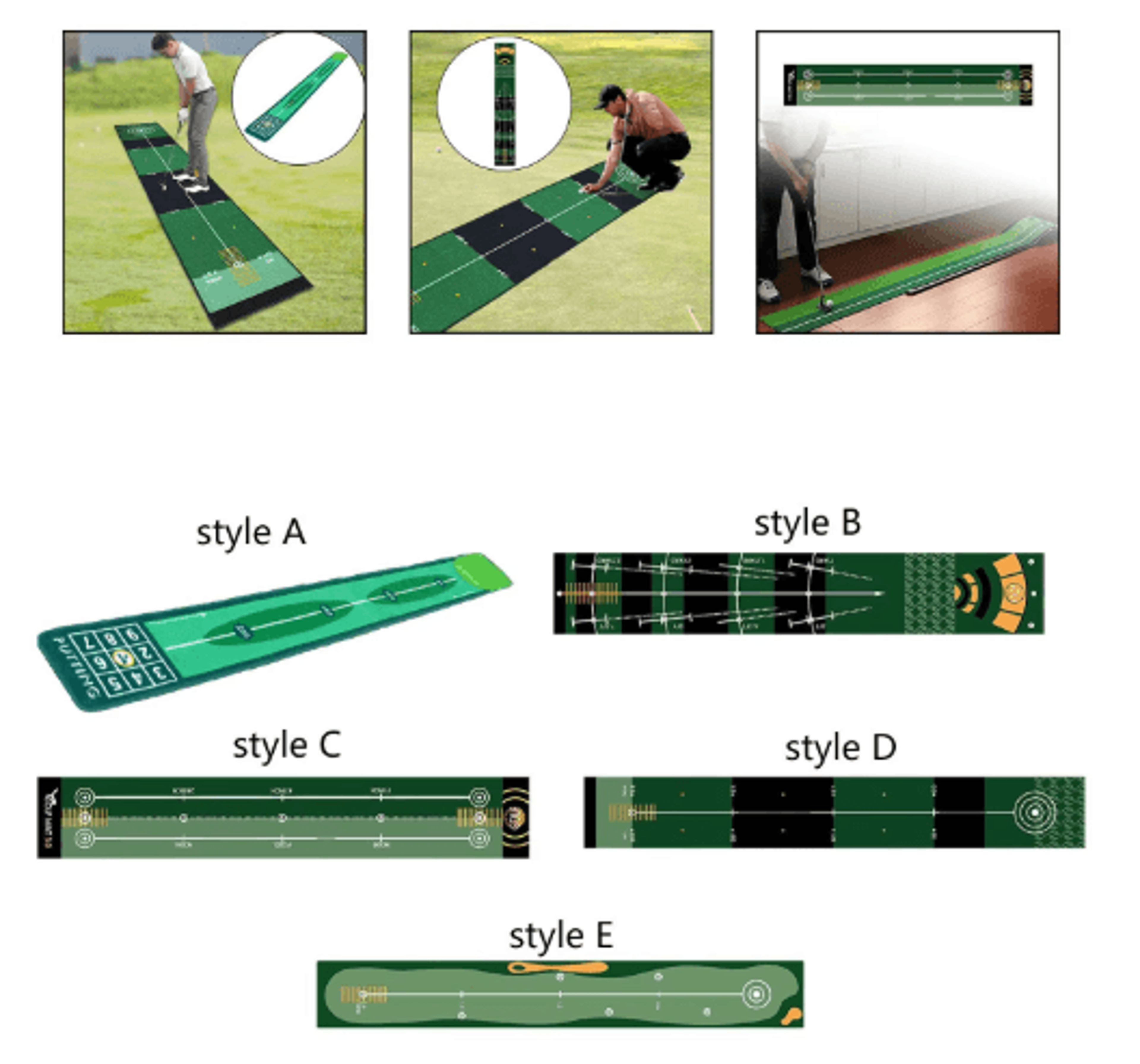 AnywherePutt Golf Putting Mat  Portable Golf Practice Mat For Indoor  Outdoor Training 0