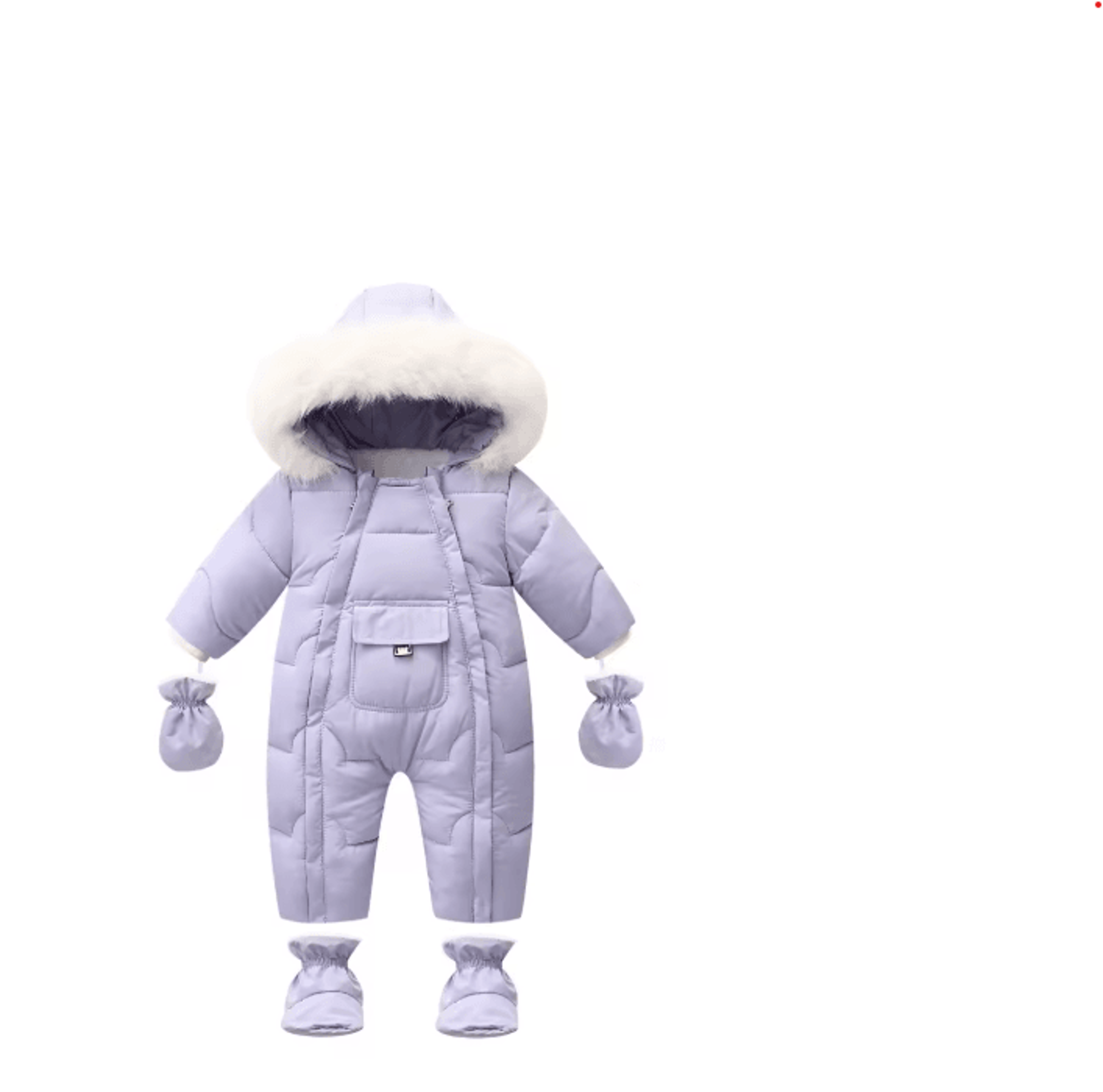 30C Thermal Baby Snowsuit  Plush Fleece Winter Jumpsuit For Newborns  Toddlers 1