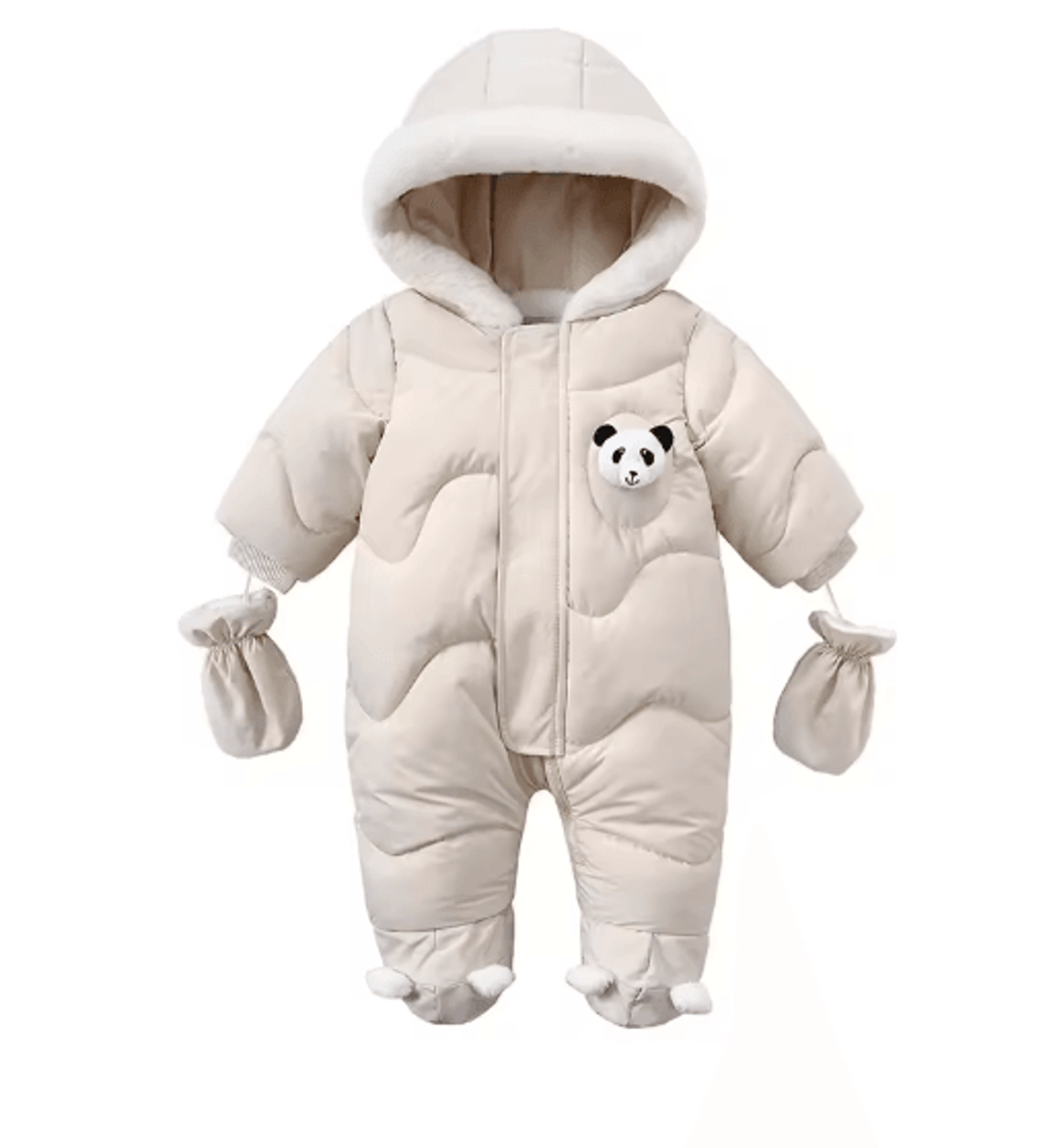 Korean Style Bear Baby Winter Romper  Fleece Hooded Snowsuit For Infants  Toddlers 3