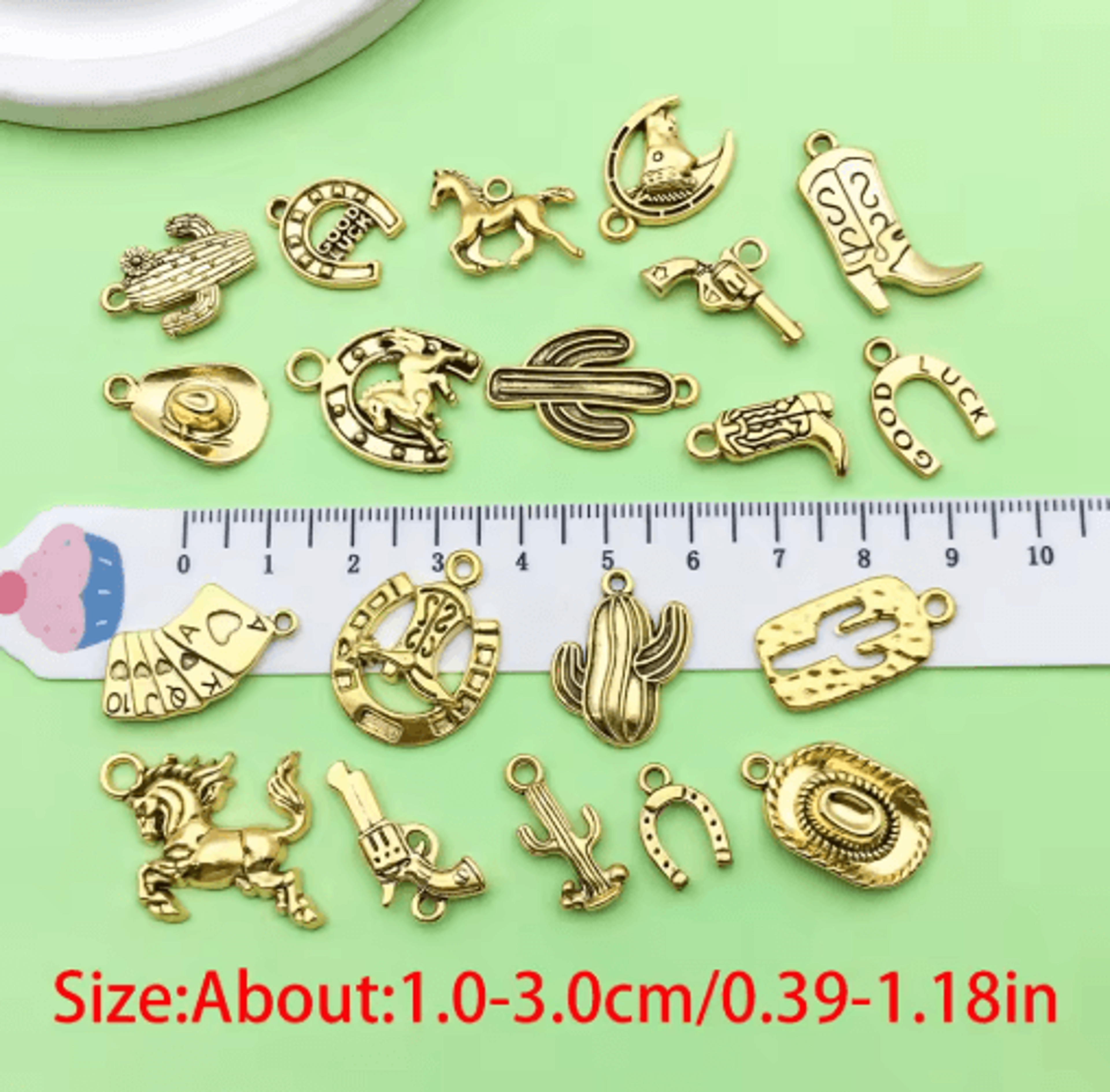 20pcs Western Cowboy Charms Set  Horseshoe Cactus Hat  Boots DIY Jewelry Pendants 26