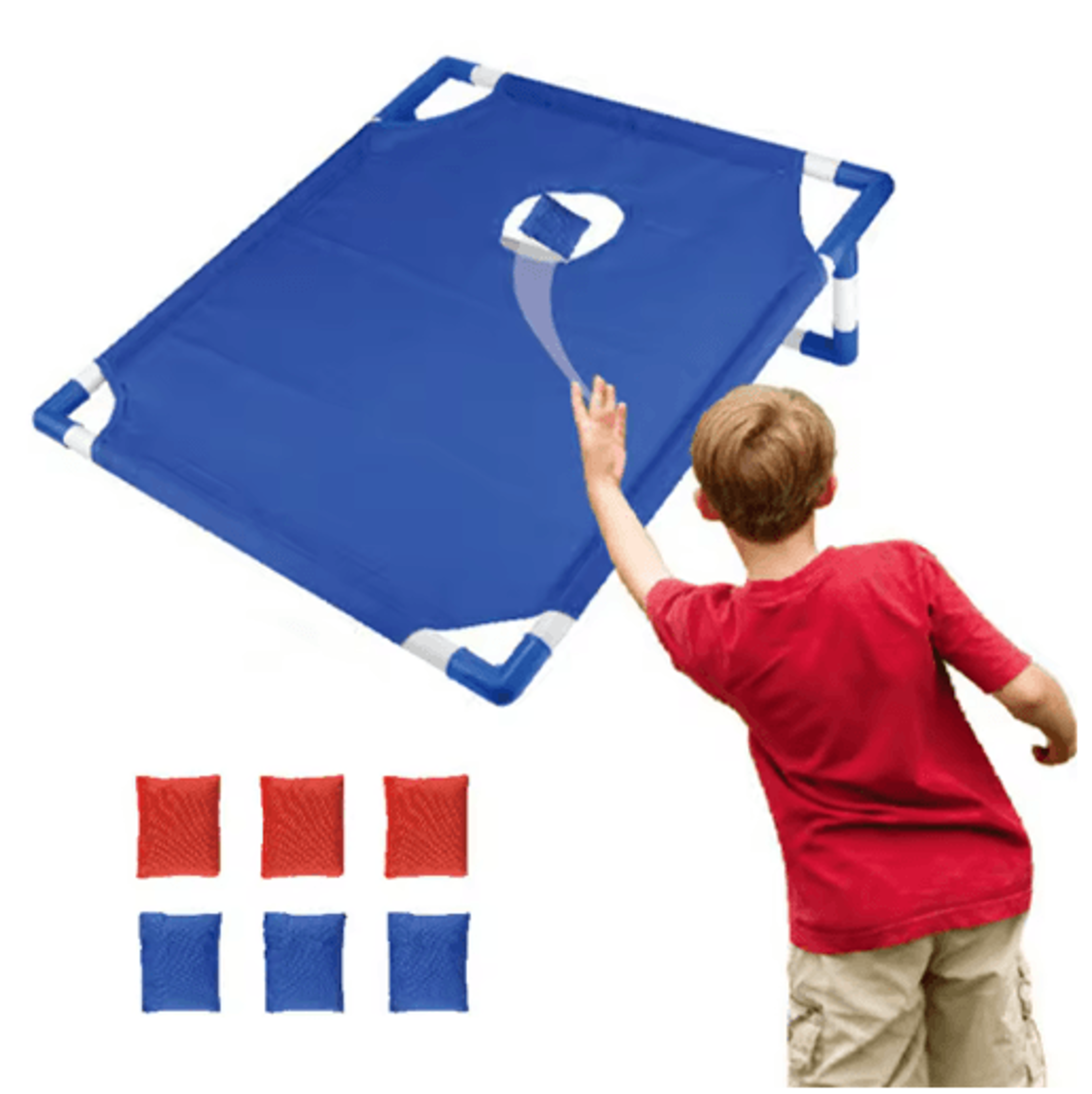 Portable Cornhole Game Set With Board  6 Bean Bags For Outdoor Fun 5