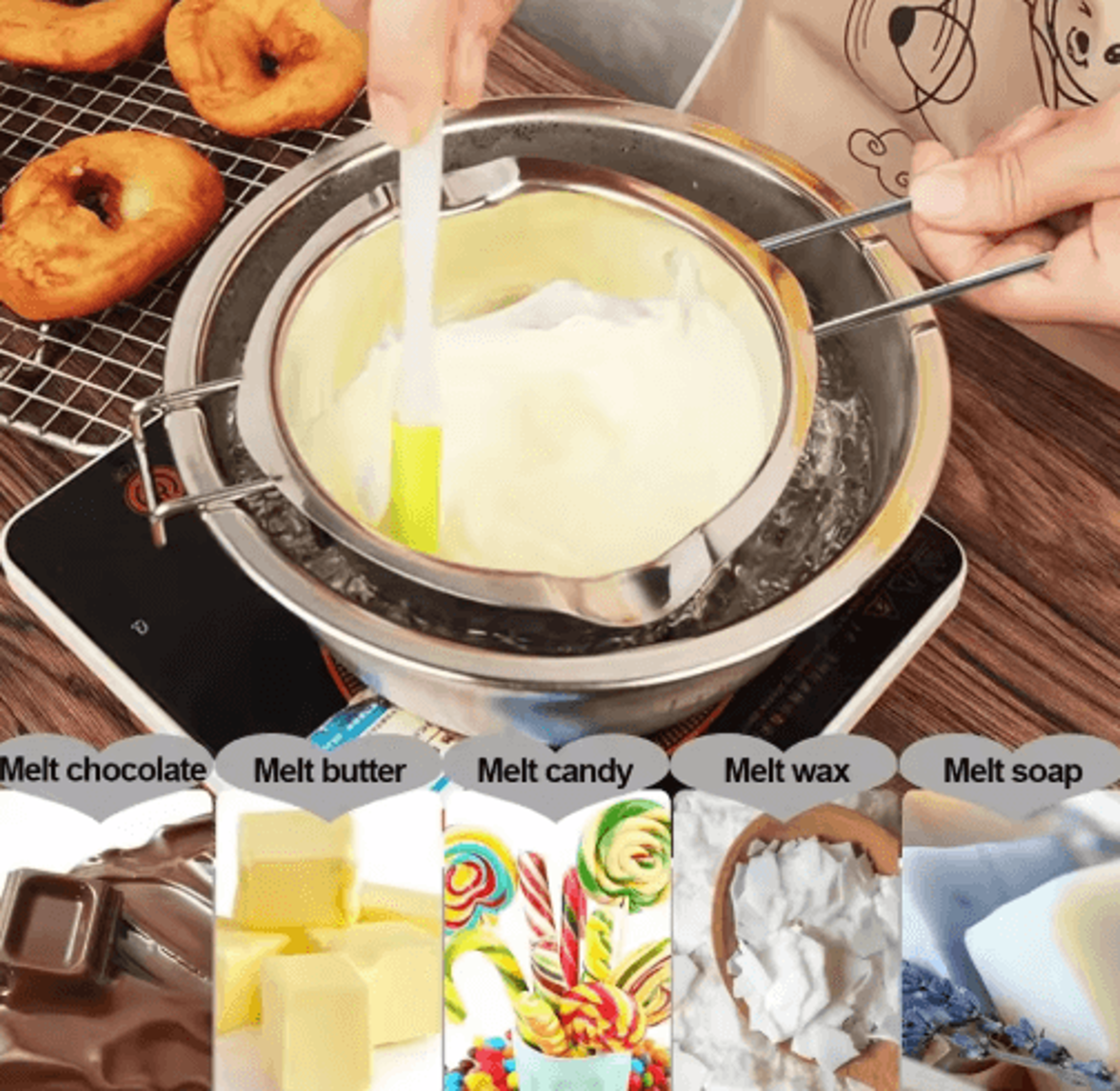 Stainless Steel Candle Making Pouring Pot  Easy Wax Melting Pot For DIY Kits 6